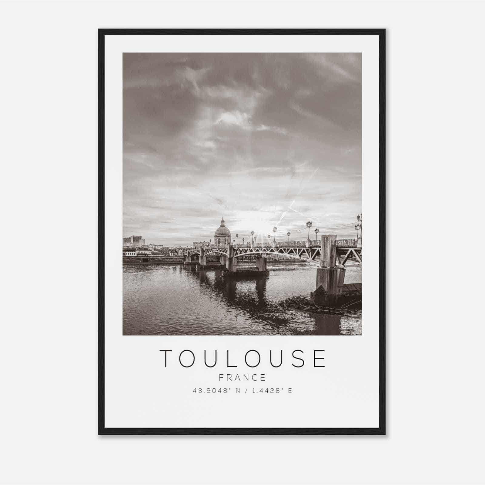 TOULOUSE France Travel Photo Poster BW, TOULOUSE Travel Print, Minimalist Travel Poster Print DS2