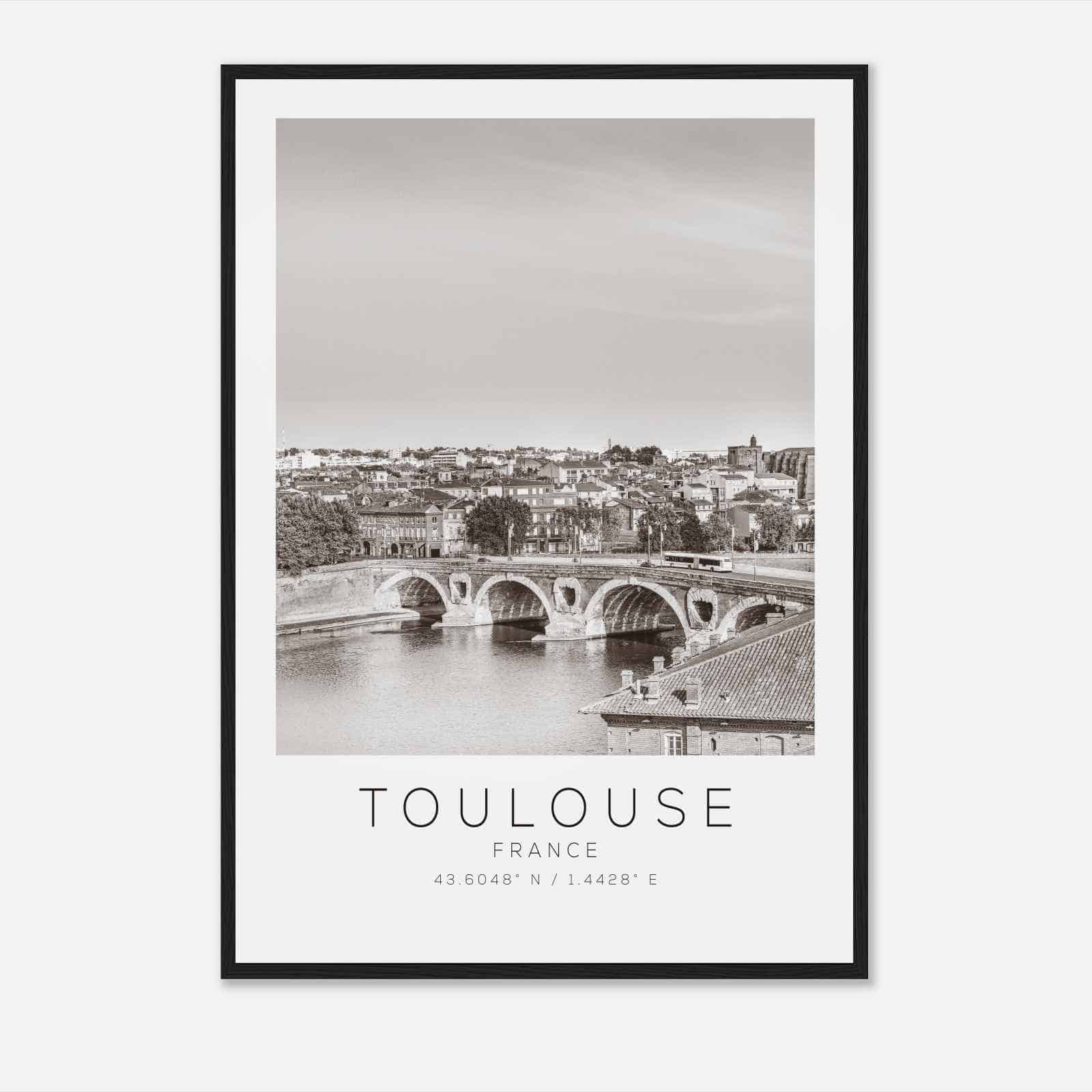 Toulouse France Travel Photo Poster BW, Toulouse Travel Print, Minimalist Travel Poster Print