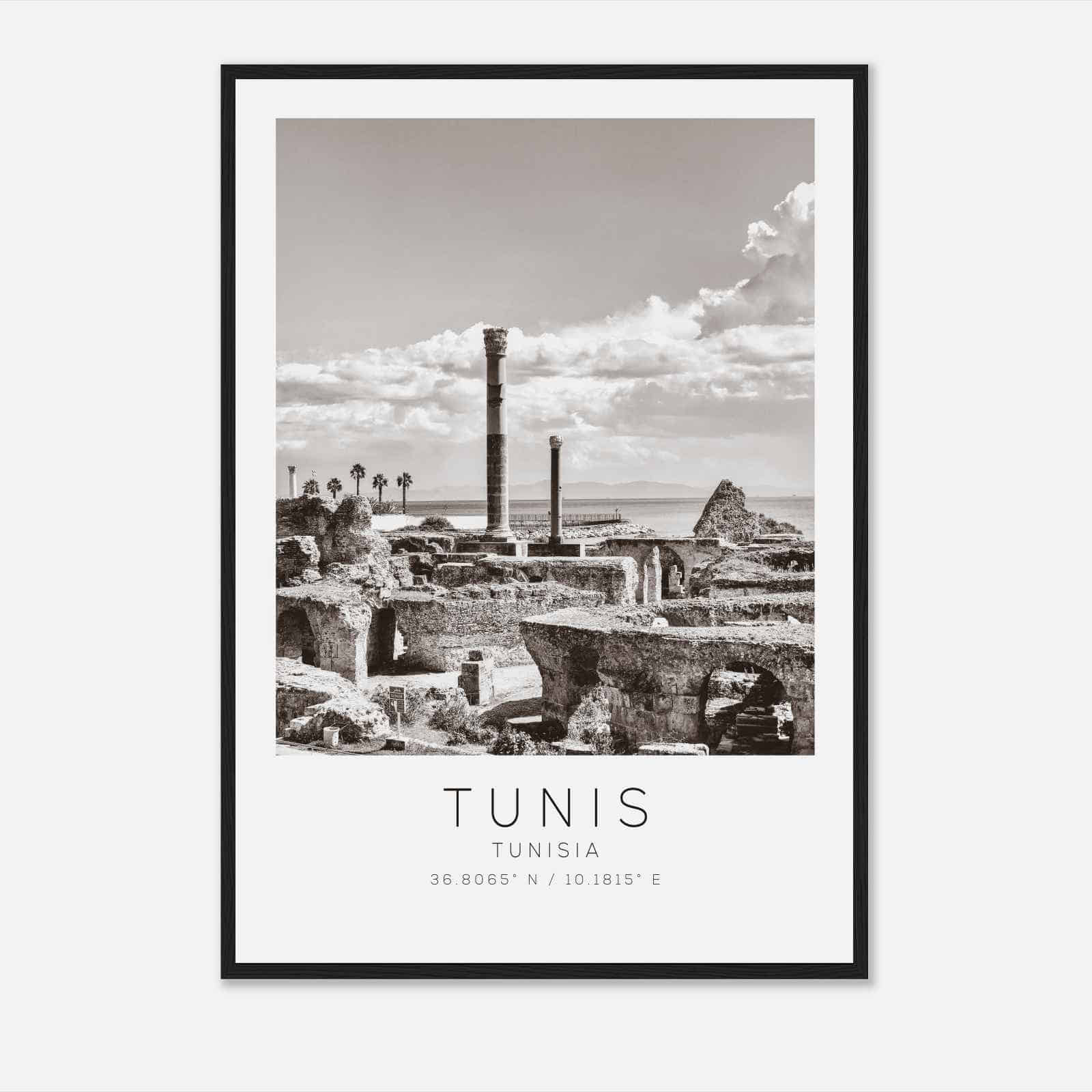 Tunis Tunisia Travel Photo Poster BW, Tunis Travel Print, Minimalist Travel Poster Print DS2