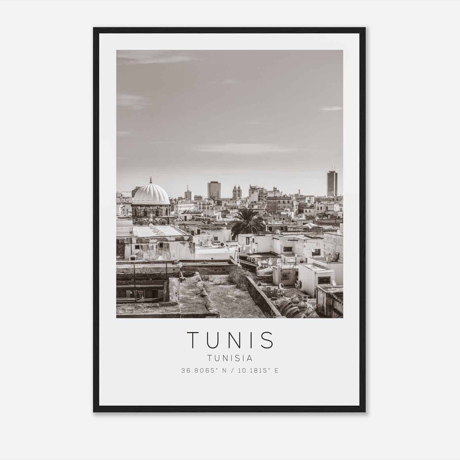 Tunis Tunisia Travel Photo Poster BW, Tunis Travel Print, Minimalist Travel Poster Print