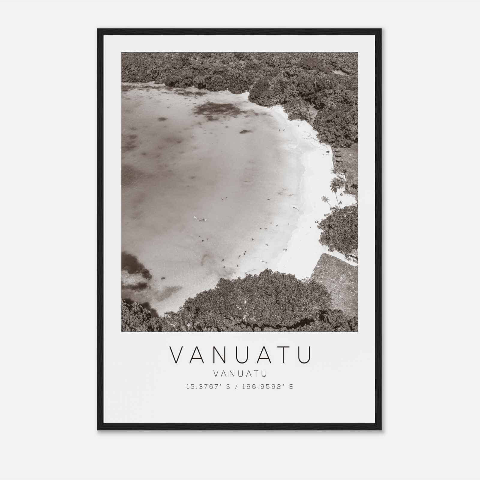 Vanuatu Vanuatu Travel Photo Poster BW, Vanuatu Travel Print, Minimalist Travel Poster Print