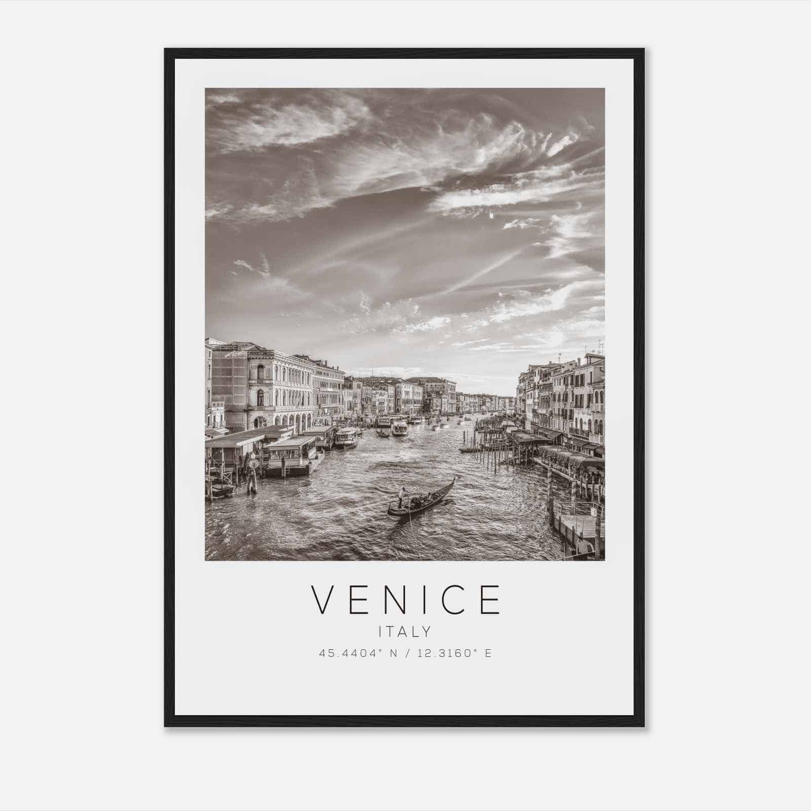 Venice Italy Travel Photo Poster BW, Venice Travel Print, Minimalist Travel Poster Print DS2