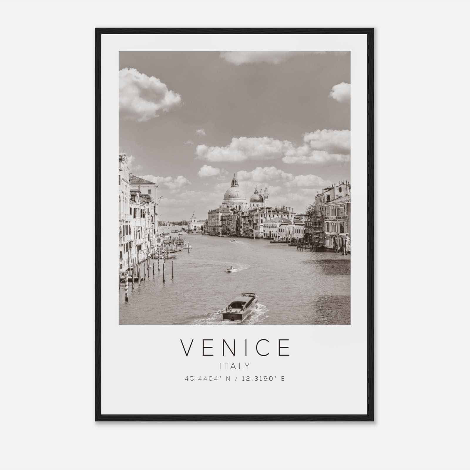 Venice Italy Travel Photo Poster BW, Venice Travel Print, Minimalist Travel Poster Print