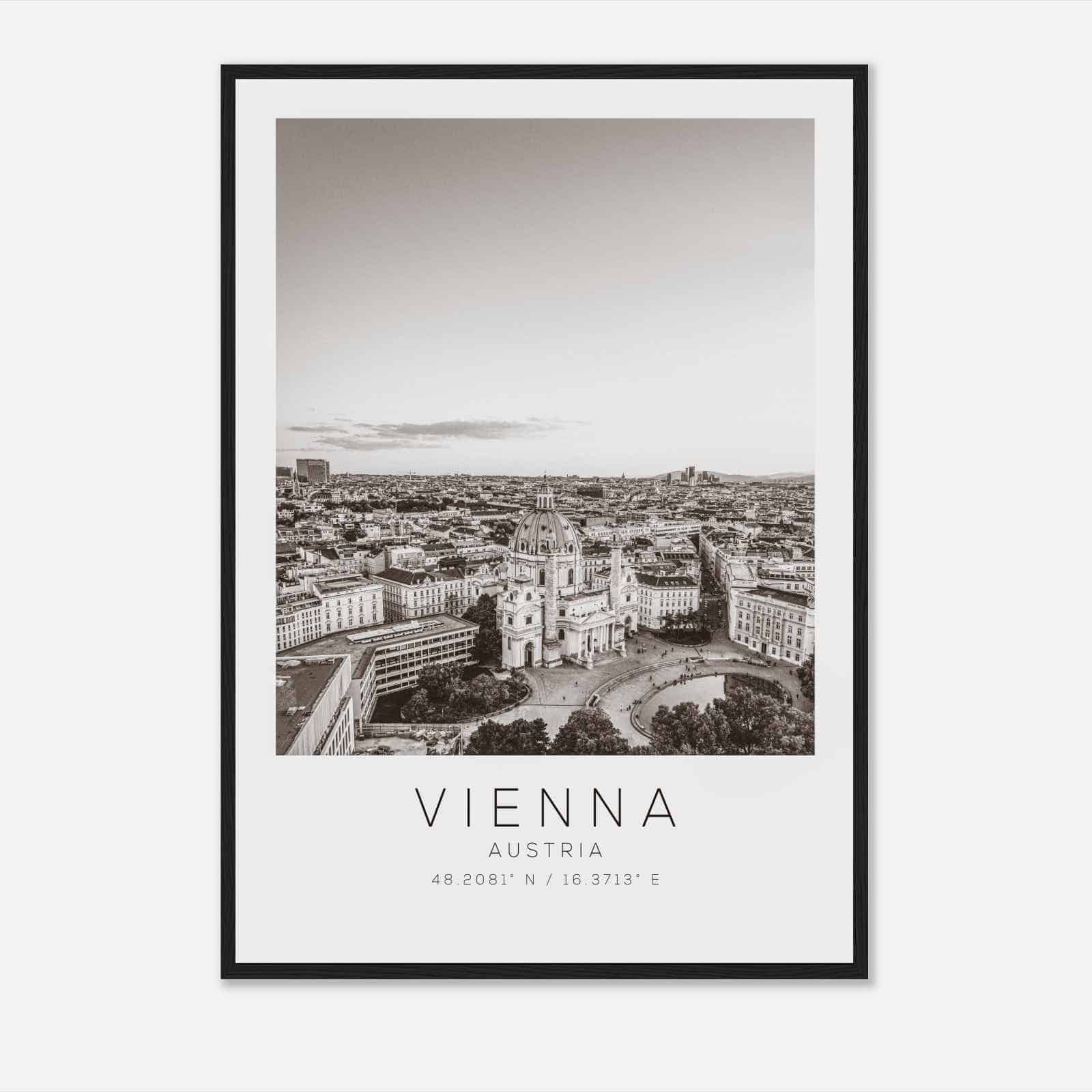 Vienna Austria Travel Photo Poster BW, Vienna Travel Print, Minimalist Travel Poster Print