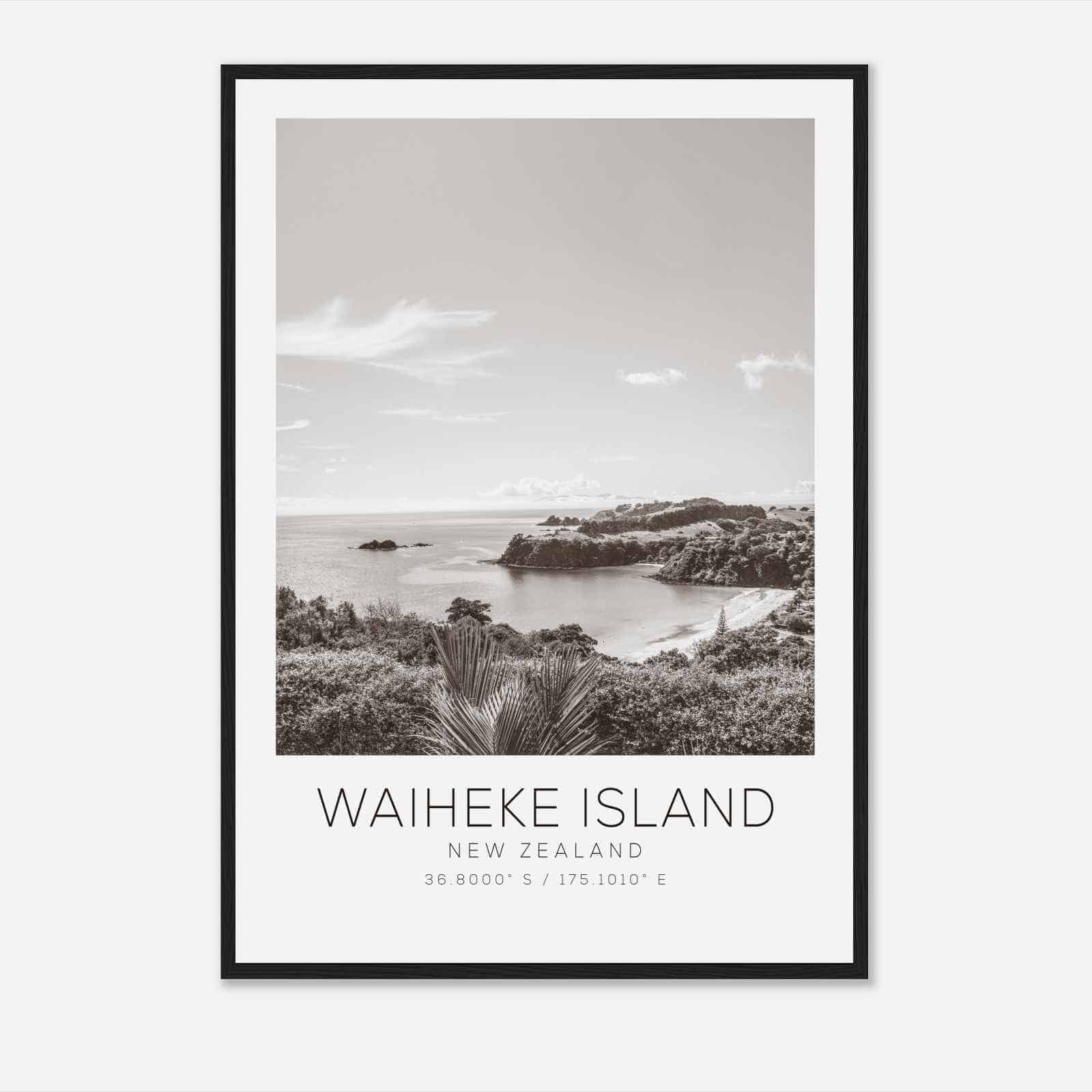 Waiheke Island New Zealand Travel Photo Poster BW, Waiheke Island Travel Print, Minimalist Travel Poster Print