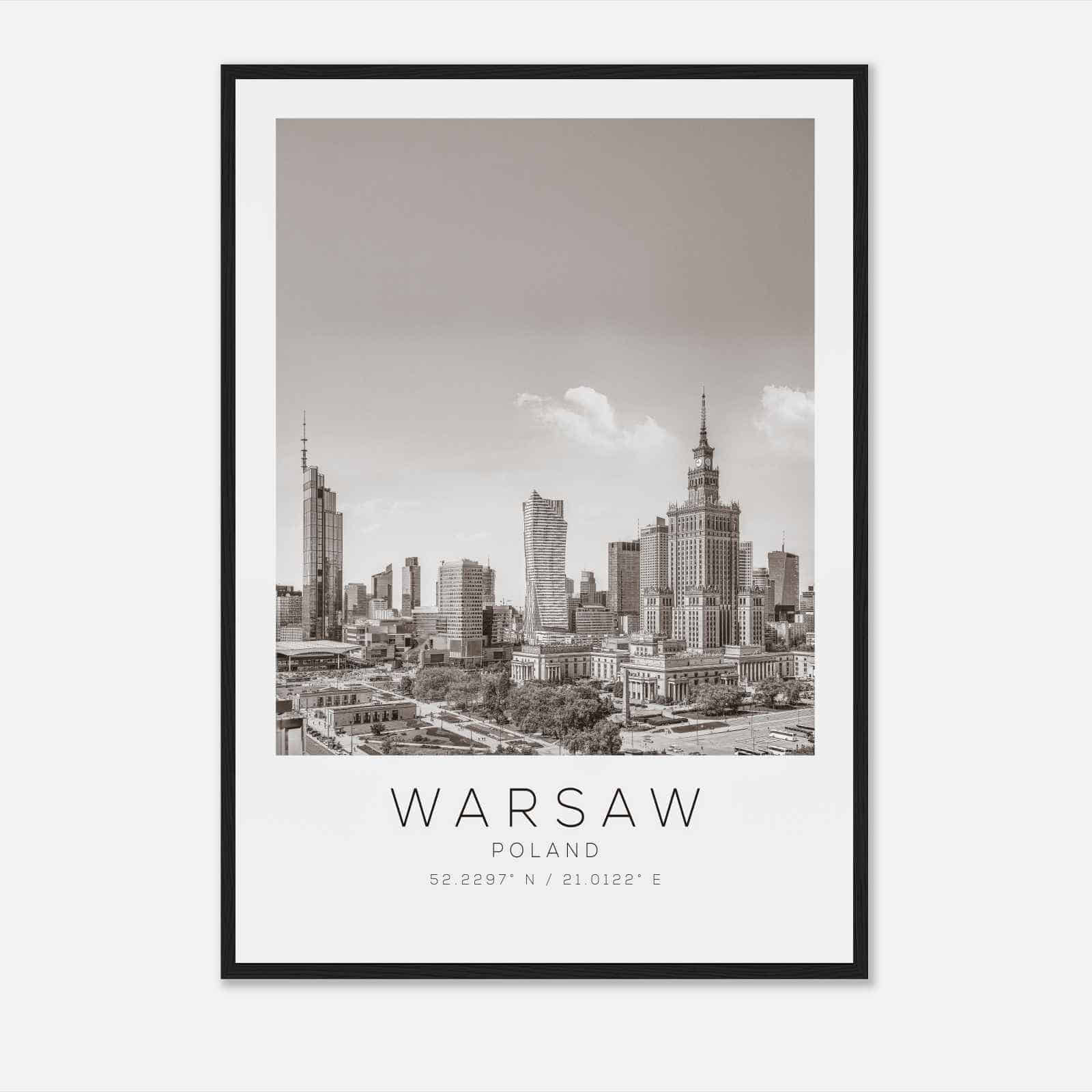 Warsaw Poland Travel Photo Poster BW, Warsaw Travel Print, Minimalist Travel Poster Print3