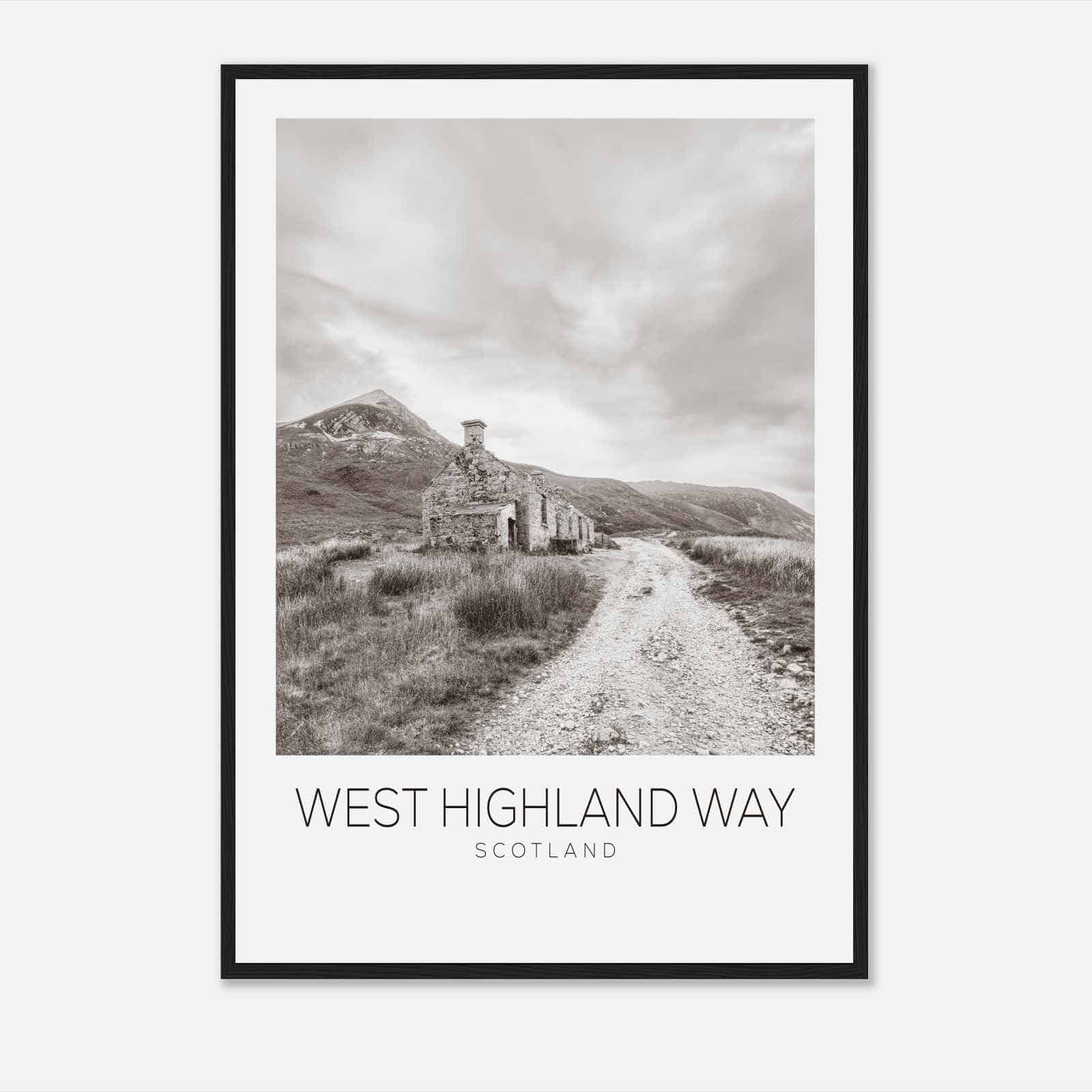 West Highland Way Scotland Travel Photo Poster BW, West Highland Way Travel Print, Minimalist Travel Poster Print