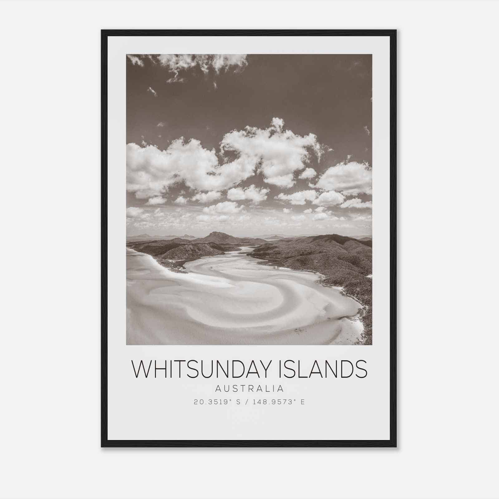 Whitsunday Islands Australia Travel Photo Poster BW, Whitsunday Islands Travel Print, Minimalist Travel Poster Print