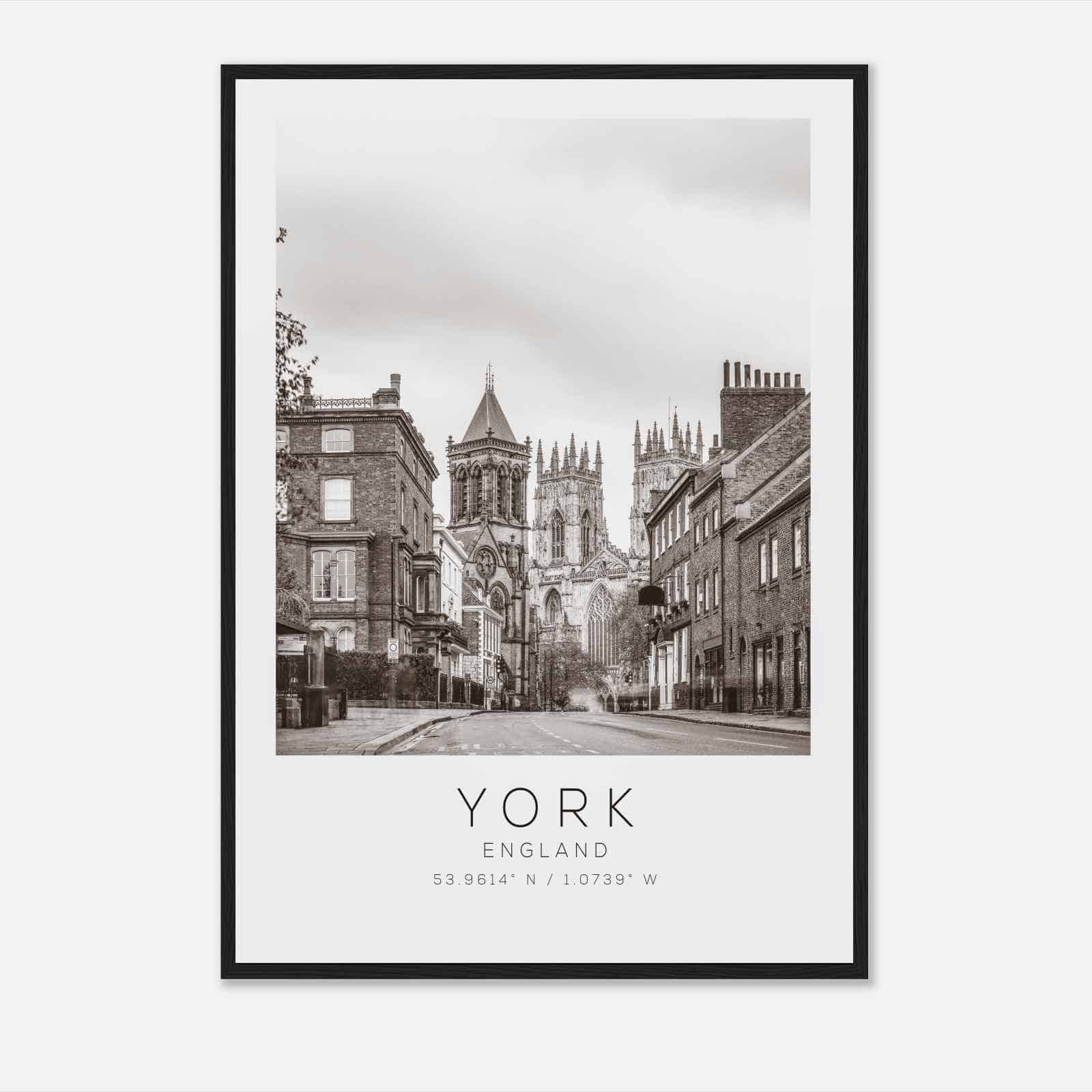 York England Travel Photo Poster BW, York Travel Print, Minimalist Travel Poster Print