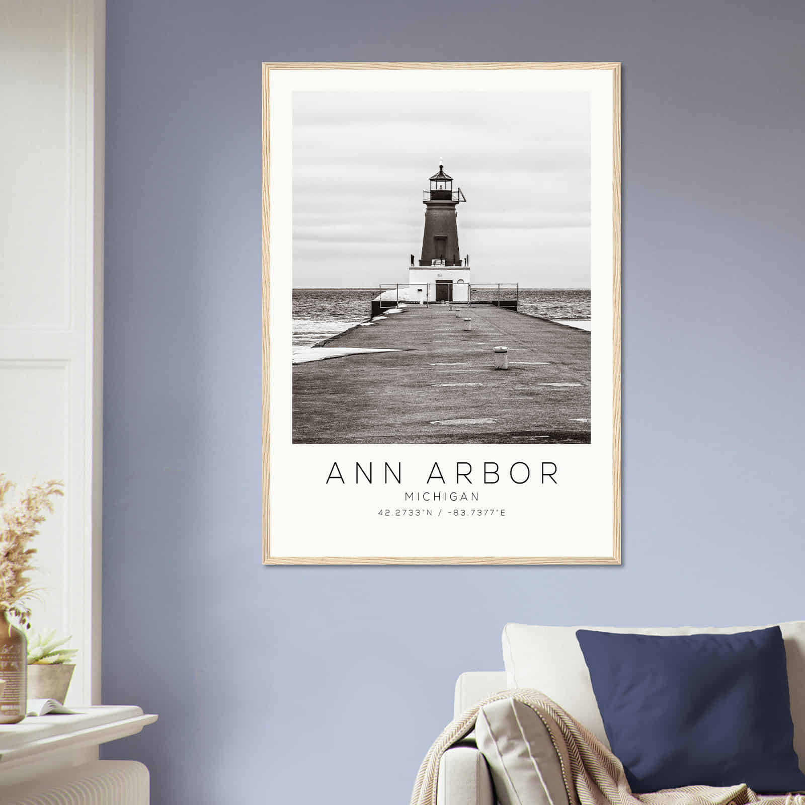 Deerfield Kansas Map Poster, Modern Home Decor Wall Art Print (Copy)