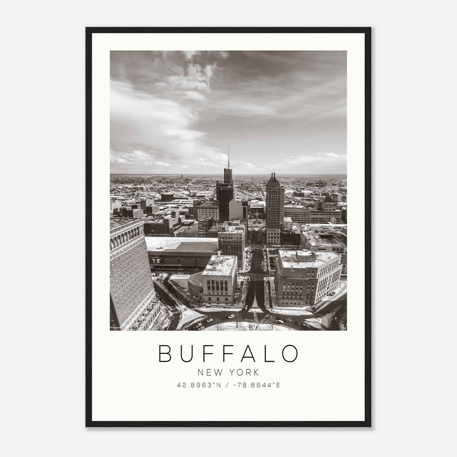 Buffalo New York Photo Travel Poster BW, Buffalo New York Travel Print, Minimalist Travel Print DS1 Buffalo New York Photo Travel Poster BW, Buffalo New York Travel Print, Minimalist Travel Print DS1