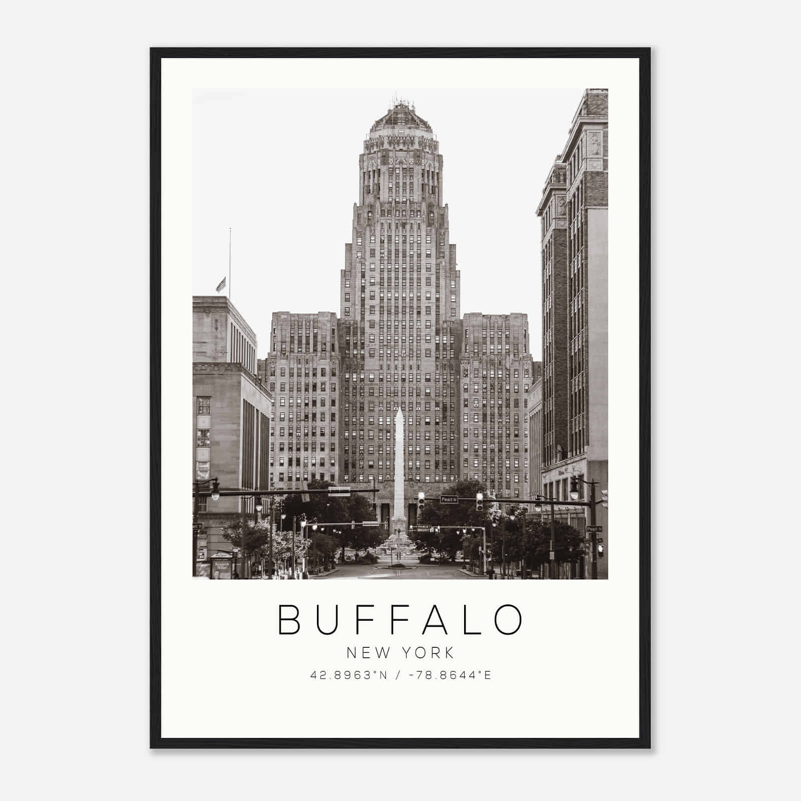 Buffalo New York Photo Travel Poster BW, Buffalo New York Travel Print, Minimalist Travel Print DS2 Buffalo New York Photo Travel Poster BW, Buffalo New York Travel Print, Minimalist Travel Print DS2