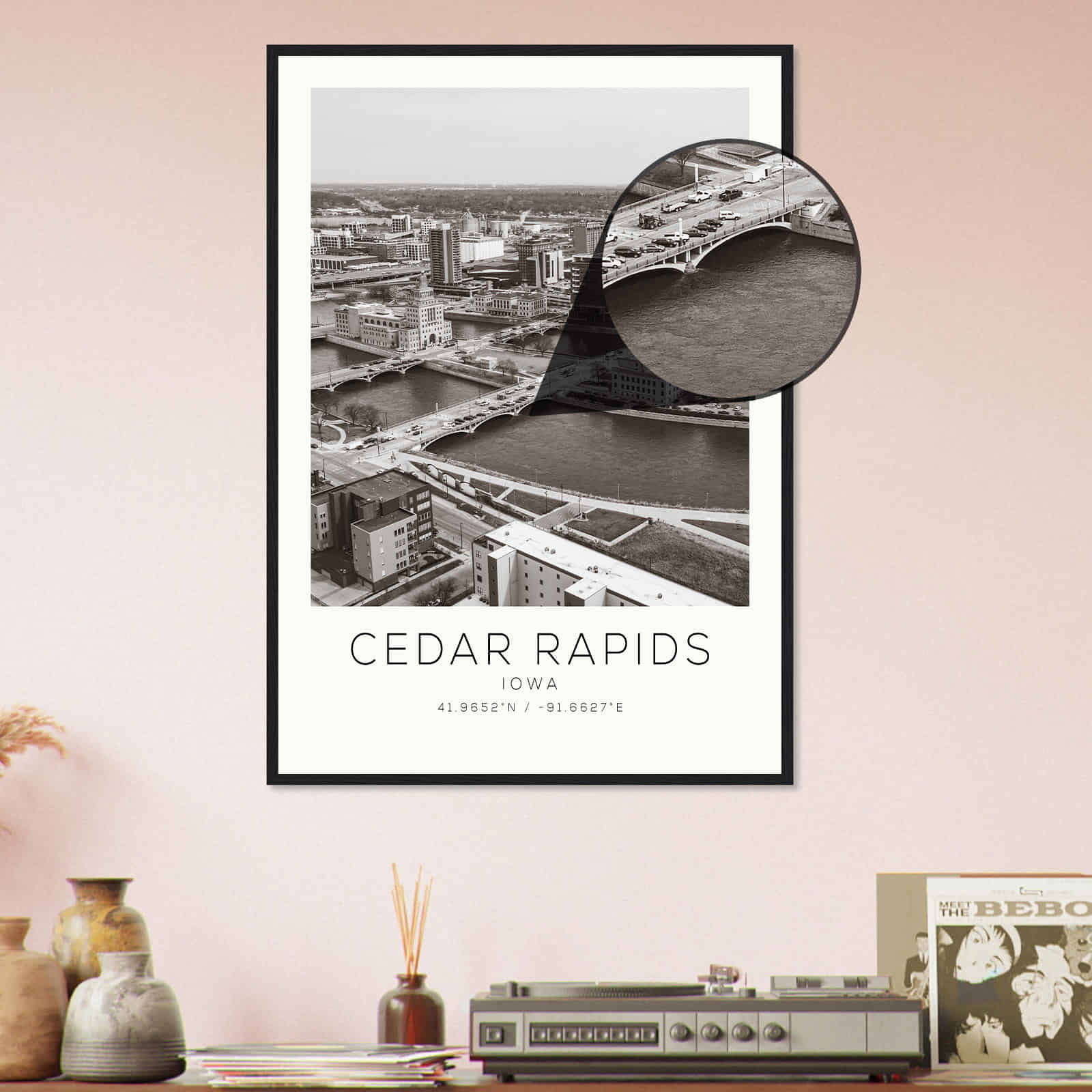 Deerfield Kansas Map Poster, Modern Home Decor Wall Art Print (Copy)