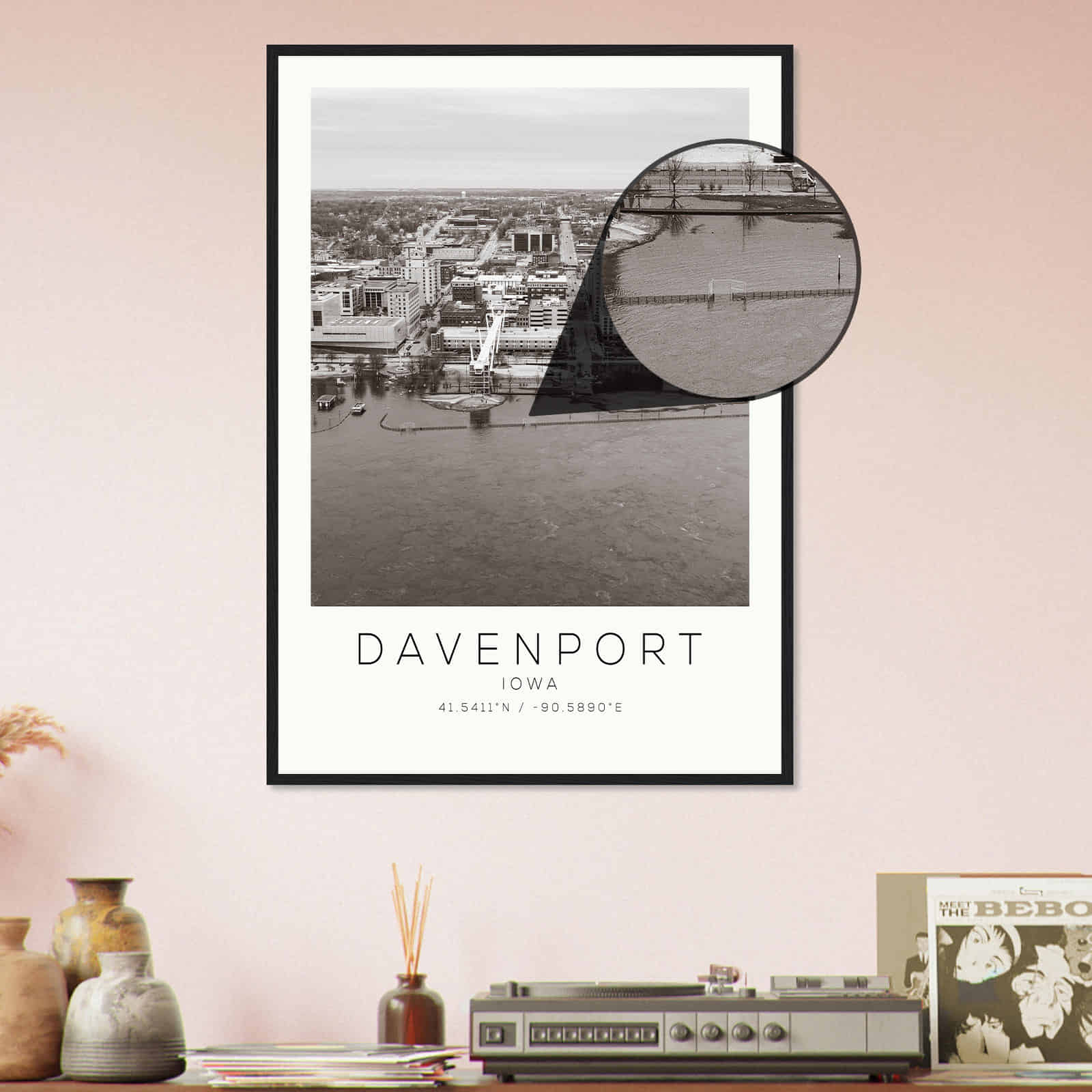 Deerfield Kansas Map Poster, Modern Home Decor Wall Art Print (Copy)