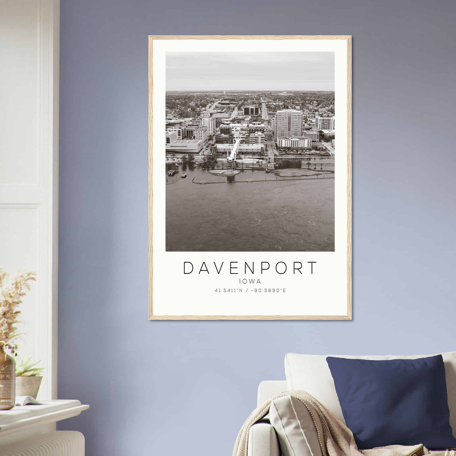 Deerfield Kansas Map Poster, Modern Home Decor Wall Art Print (Copy)