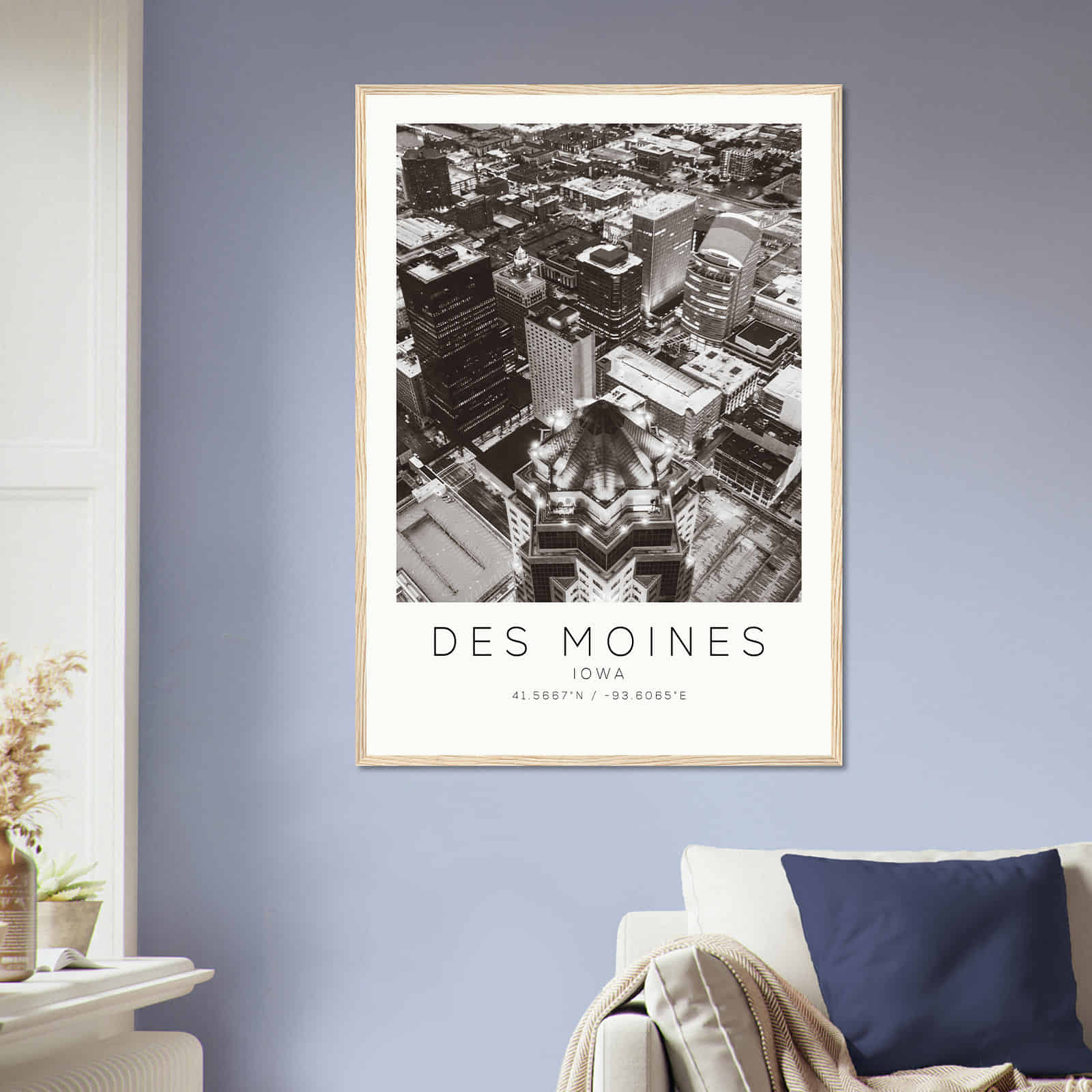 Deerfield Kansas Map Poster, Modern Home Decor Wall Art Print (Copy)