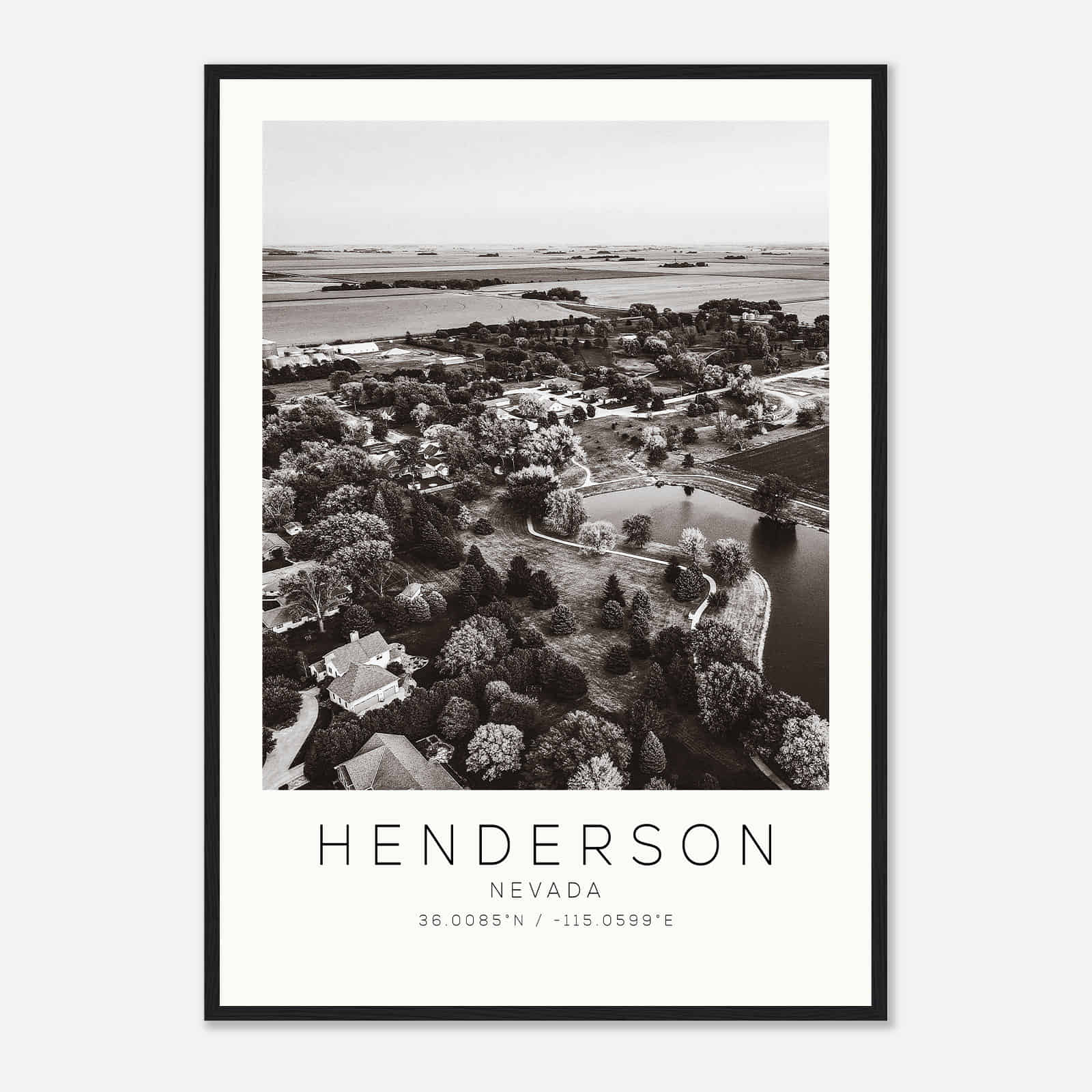 Henderson Nevada Photo Travel Poster BW, Henderson Travel Print, Minimalist Travel Print DS1