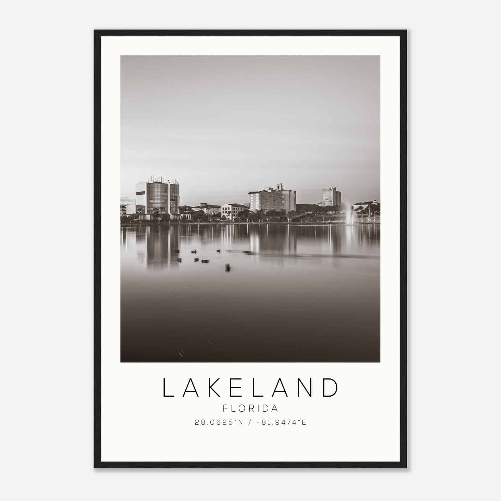 Lakeland Florida Photo Travel Poster BW, Lakeland Travel Print, Minimalist Travel Print DS1 Lakeland Florida Photo Travel Poster BW, Lakeland Travel Print, Minimalist Travel Print DS1