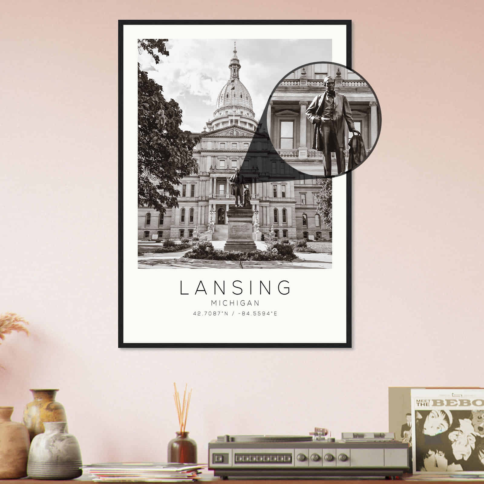 Deerfield Kansas Map Poster, Modern Home Decor Wall Art Print (Copy)