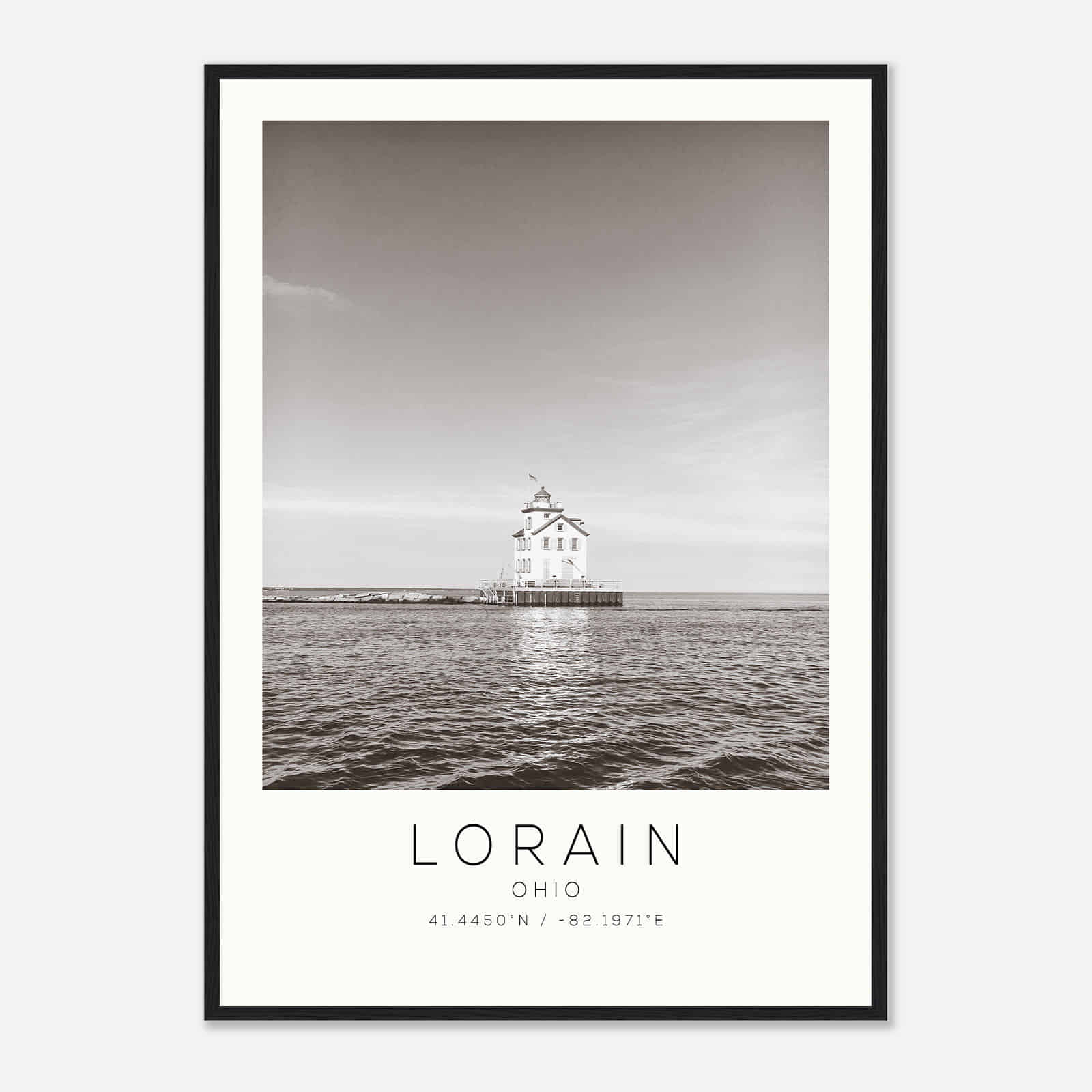 Lorain Ohio Photo Travel Poster BW, Lorain Travel Print, Minimalist Travel Print