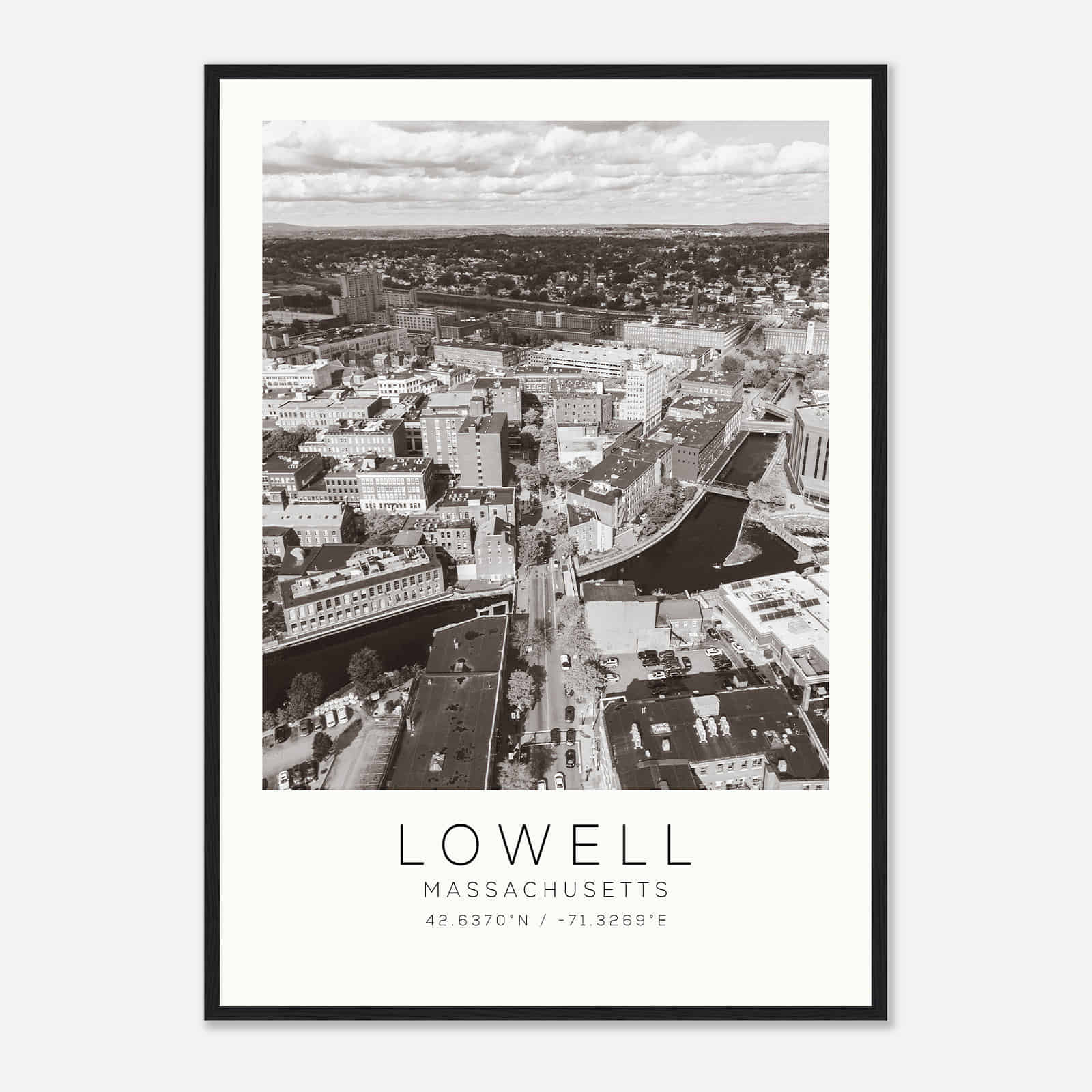 Lowell Massachusetts Photo Travel Poster BW, Lowell Travel Print, Minimalist Travel Print Lowell Massachusetts Photo Travel Poster BW, Lowell Travel Print, Minimalist Travel Print