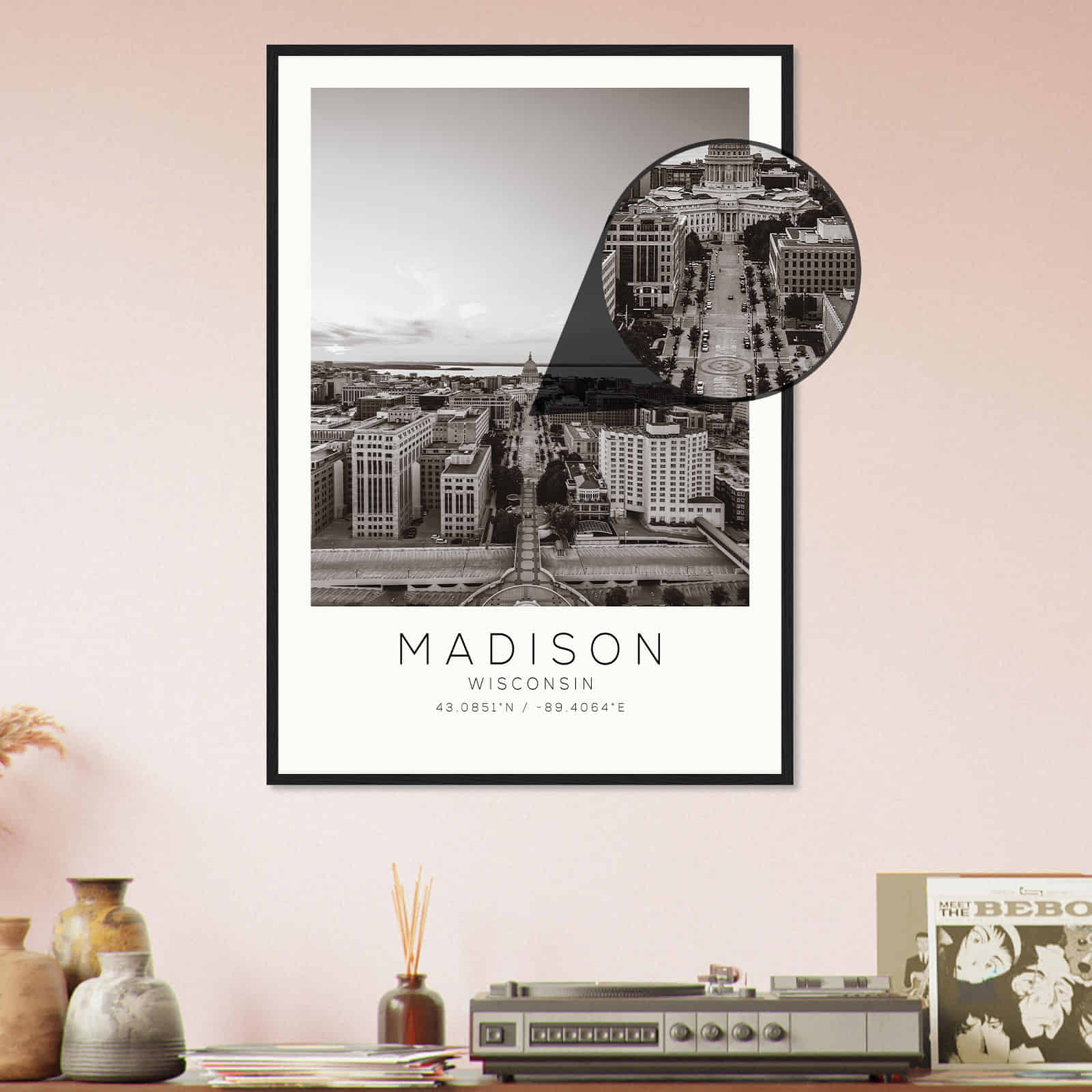 Deerfield Kansas Map Poster, Modern Home Decor Wall Art Print (Copy)