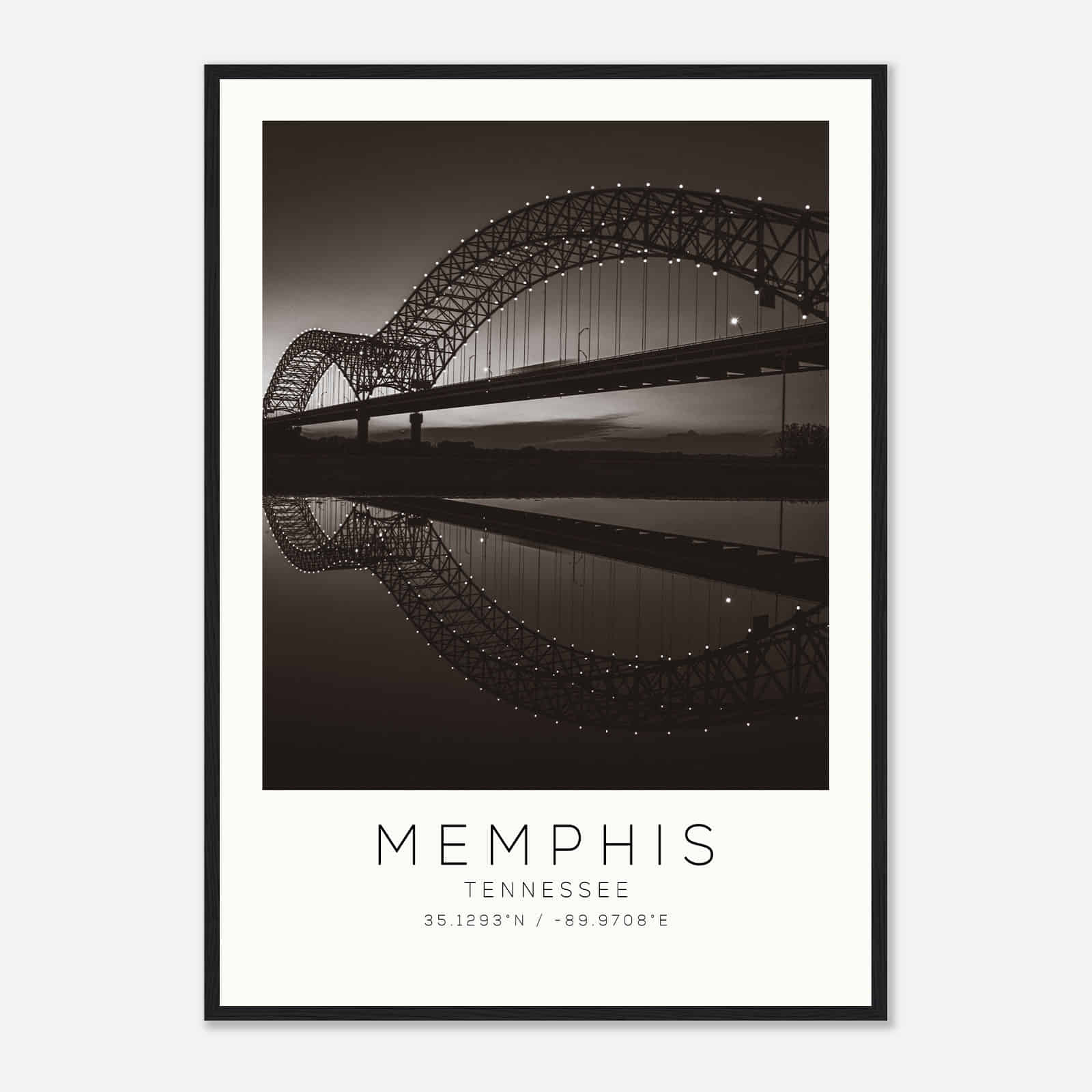 Memphis Tennessee Photo Travel Poster BW, Memphis Travel Print, Minimalist Travel Print DS2