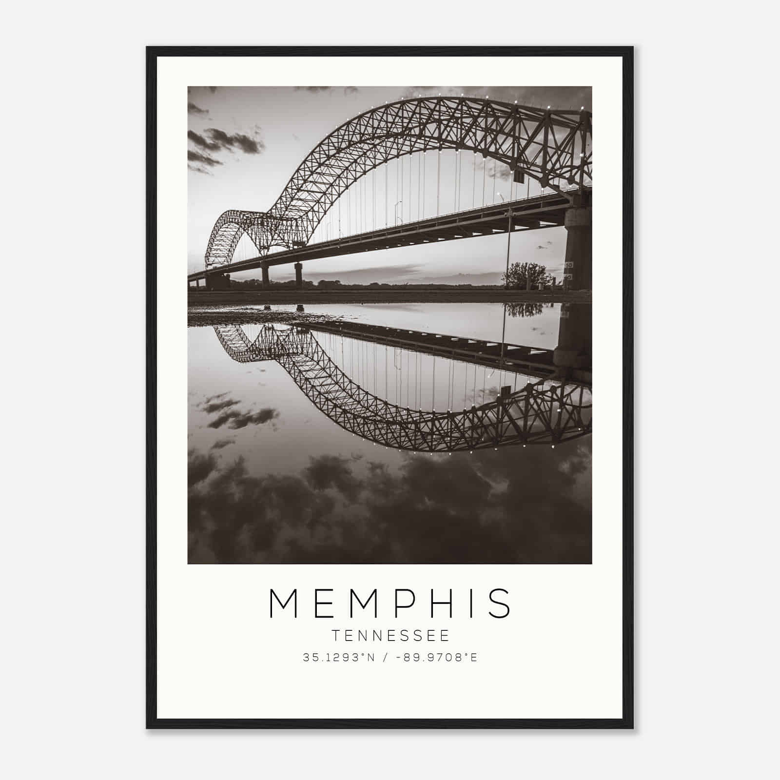 Memphis Tennessee Photo Travel Poster BW, Memphis Travel Print, Minimalist Travel Print DS4