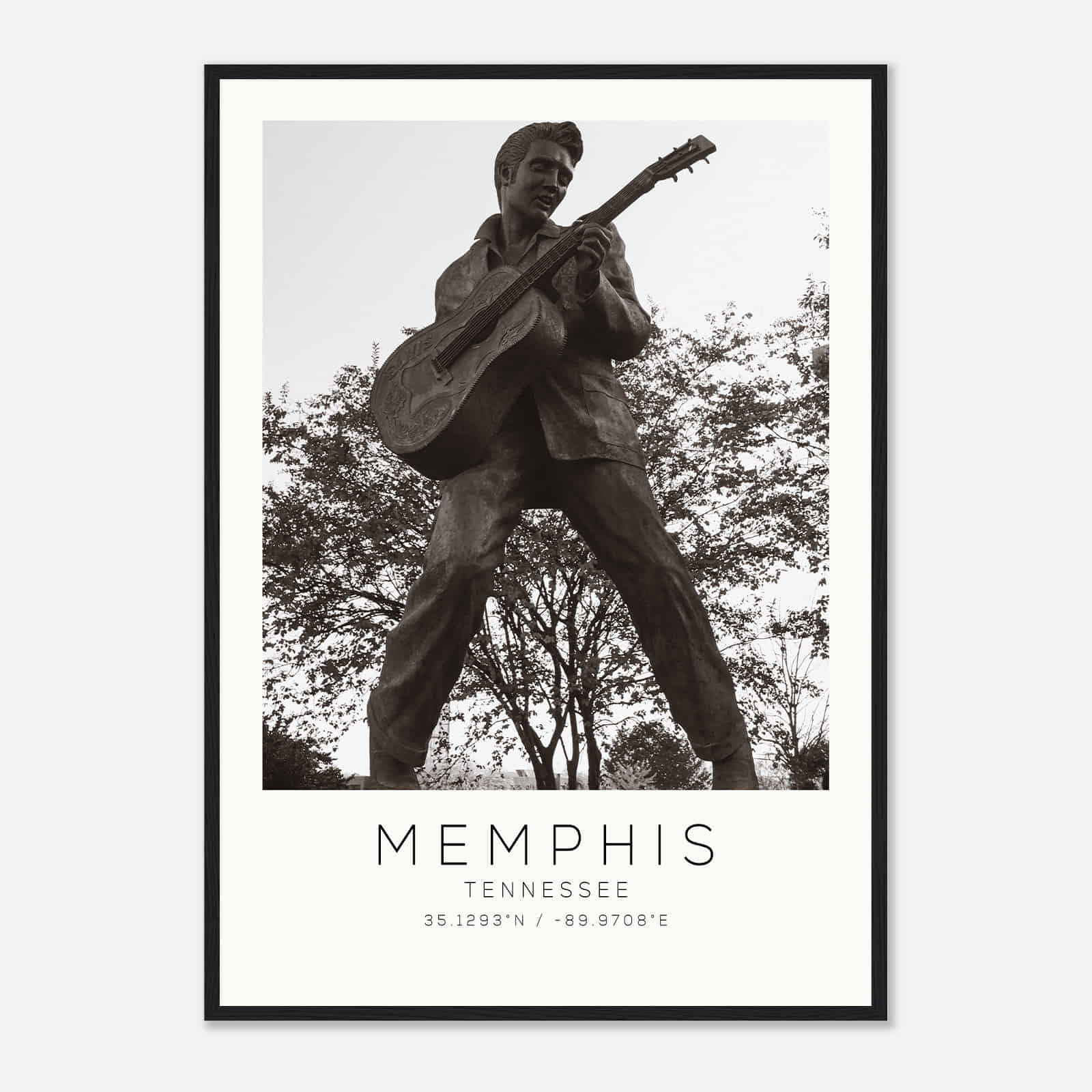 Memphis Tennessee Photo Travel Poster BW, Memphis Travel Print, Minimalist Travel Print DS6