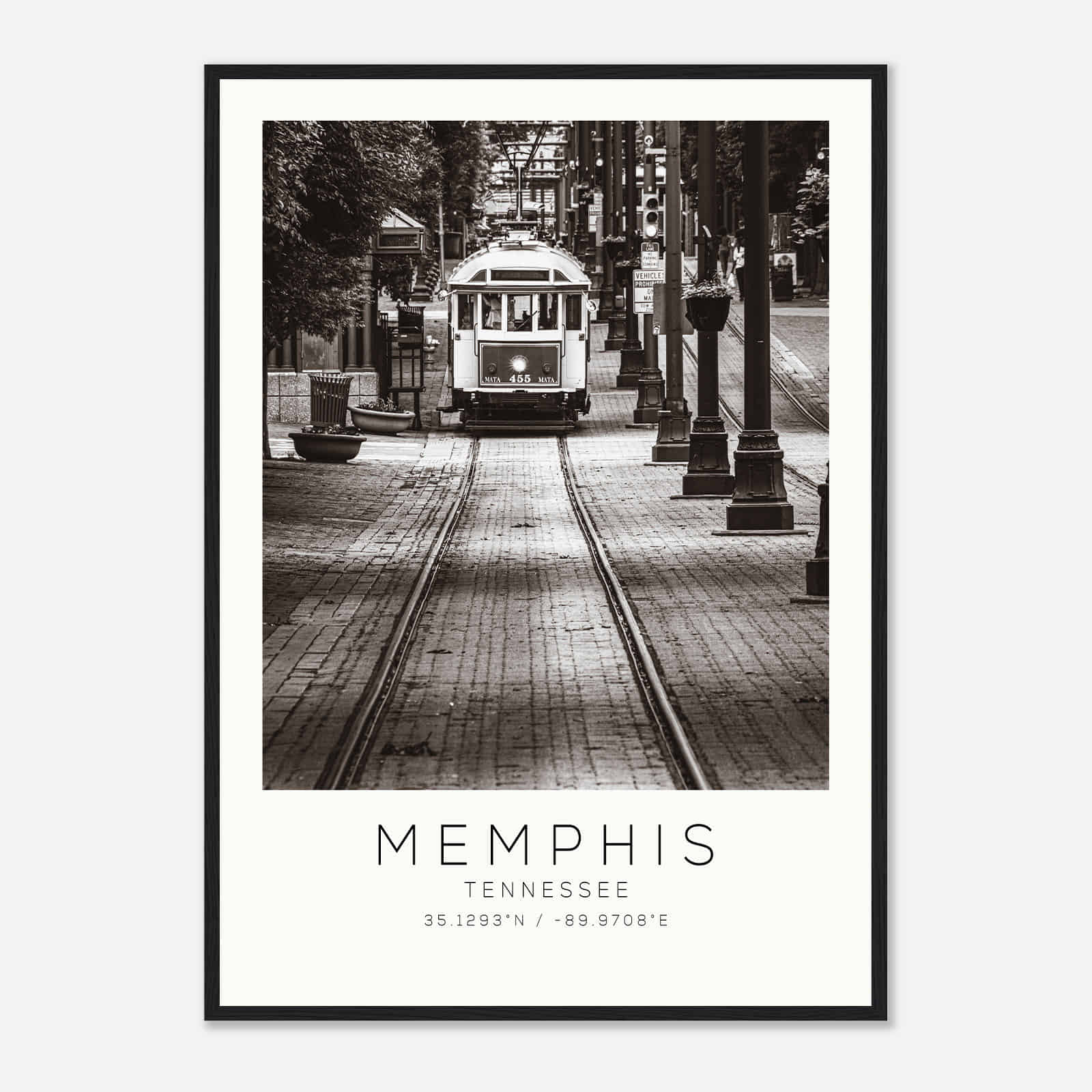 Memphis Tennessee Photo Travel Poster BW, Memphis Travel Print, Minimalist Travel Print DS7