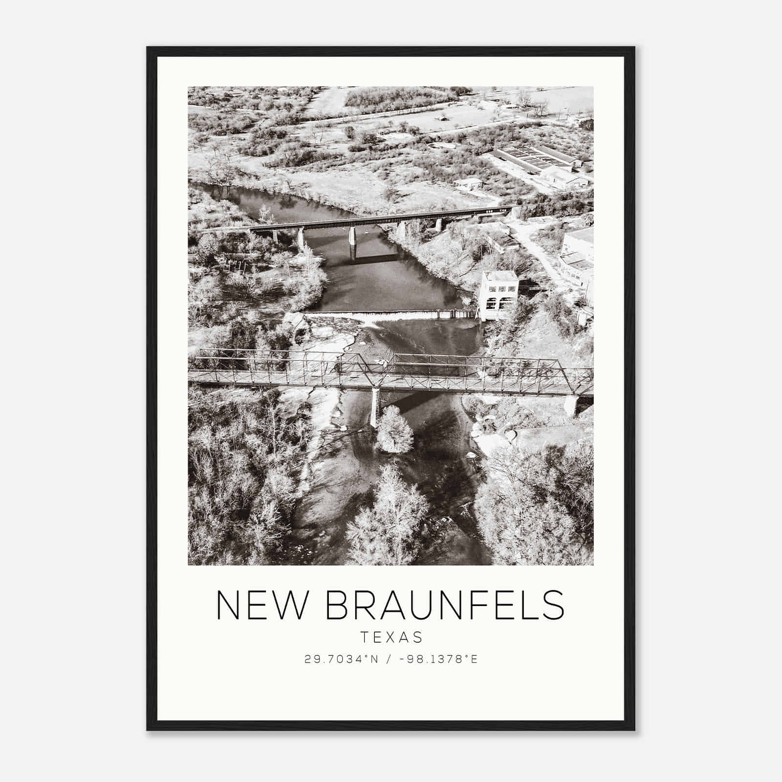 New Braunfels Texas Photo Travel Poster BW, New Braunfels Travel Print, Minimalist Travel Print DS2 New Braunfels Texas Photo Travel Poster BW, New Braunfels Travel Print, Minimalist Travel Print DS2