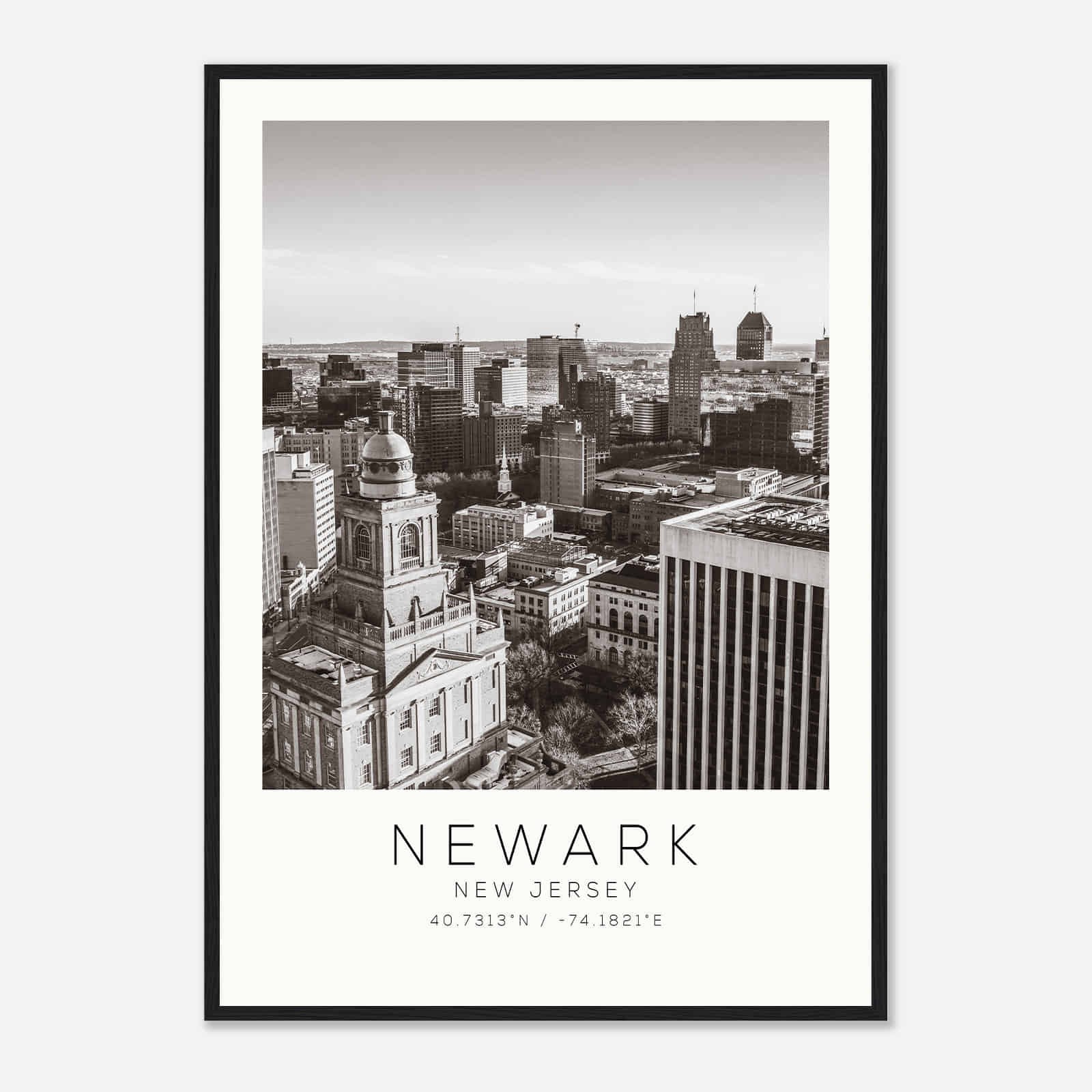 Newark New Jersey Photo Travel Poster BW, Newark Travel Print, Minimalist Travel Print DS2