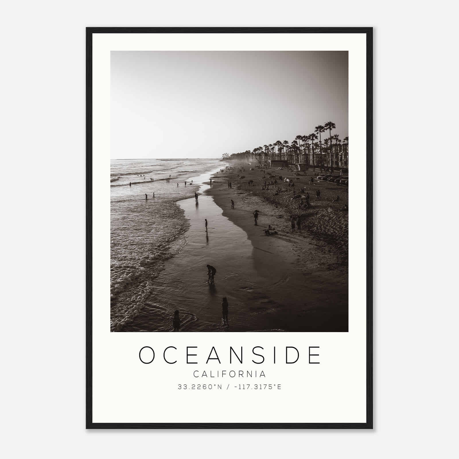 Oceanside California Photo Travel Poster BW, Oceanside Travel Print, Minimalist Travel Print DS2 Oceanside California Photo Travel Poster BW, Oceanside Travel Print, Minimalist Travel Print DS2