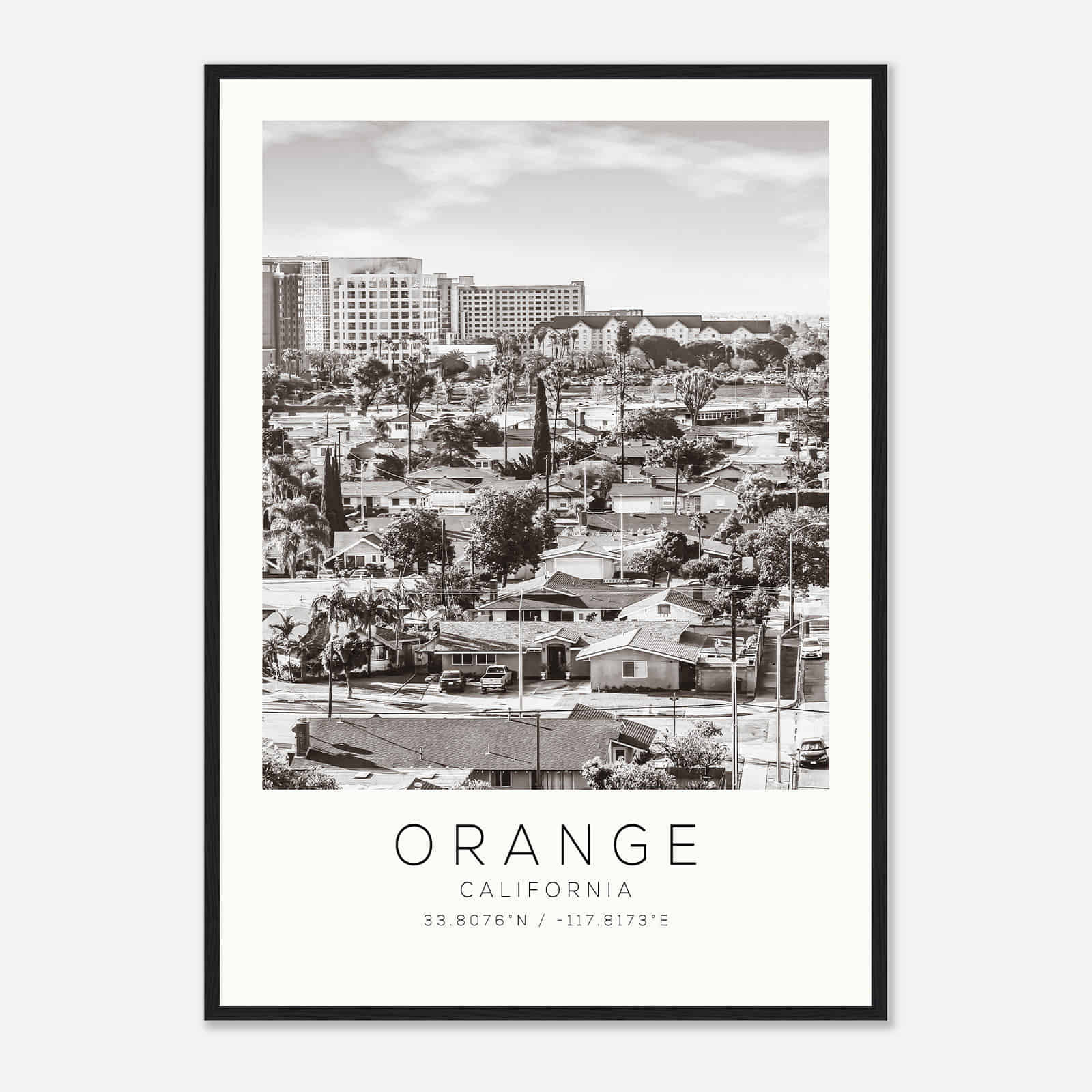 Orange California Photo Travel Poster BW, Orange Travel Print, Minimalist Travel Print Orange California Photo Travel Poster BW, Orange Travel Print, Minimalist Travel Print