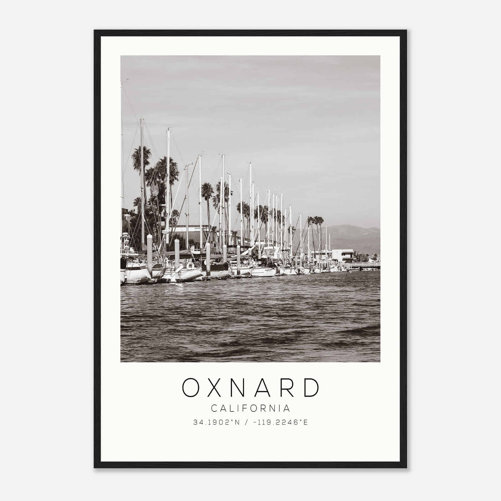 Oxnard California Photo Travel Poster BW, Oxnard Travel Print, Minimalist Travel Print DS1 Oxnard California Photo Travel Poster BW, Oxnard Travel Print, Minimalist Travel Print DS1