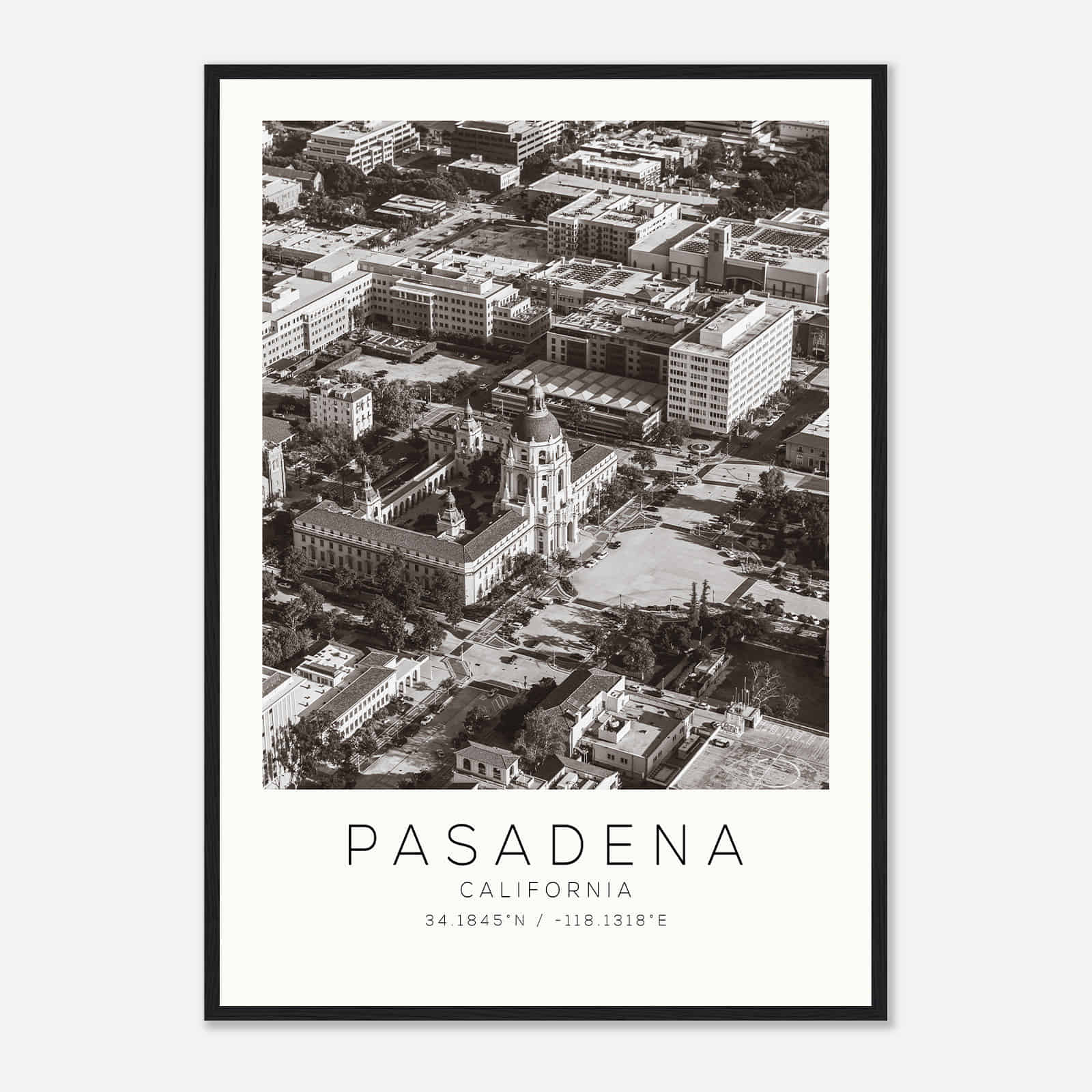 Pasadena California Photo Travel Poster BW, Pasadena Travel Print, Minimalist Travel Print Pasadena California Photo Travel Poster BW, Pasadena Travel Print, Minimalist Travel Print