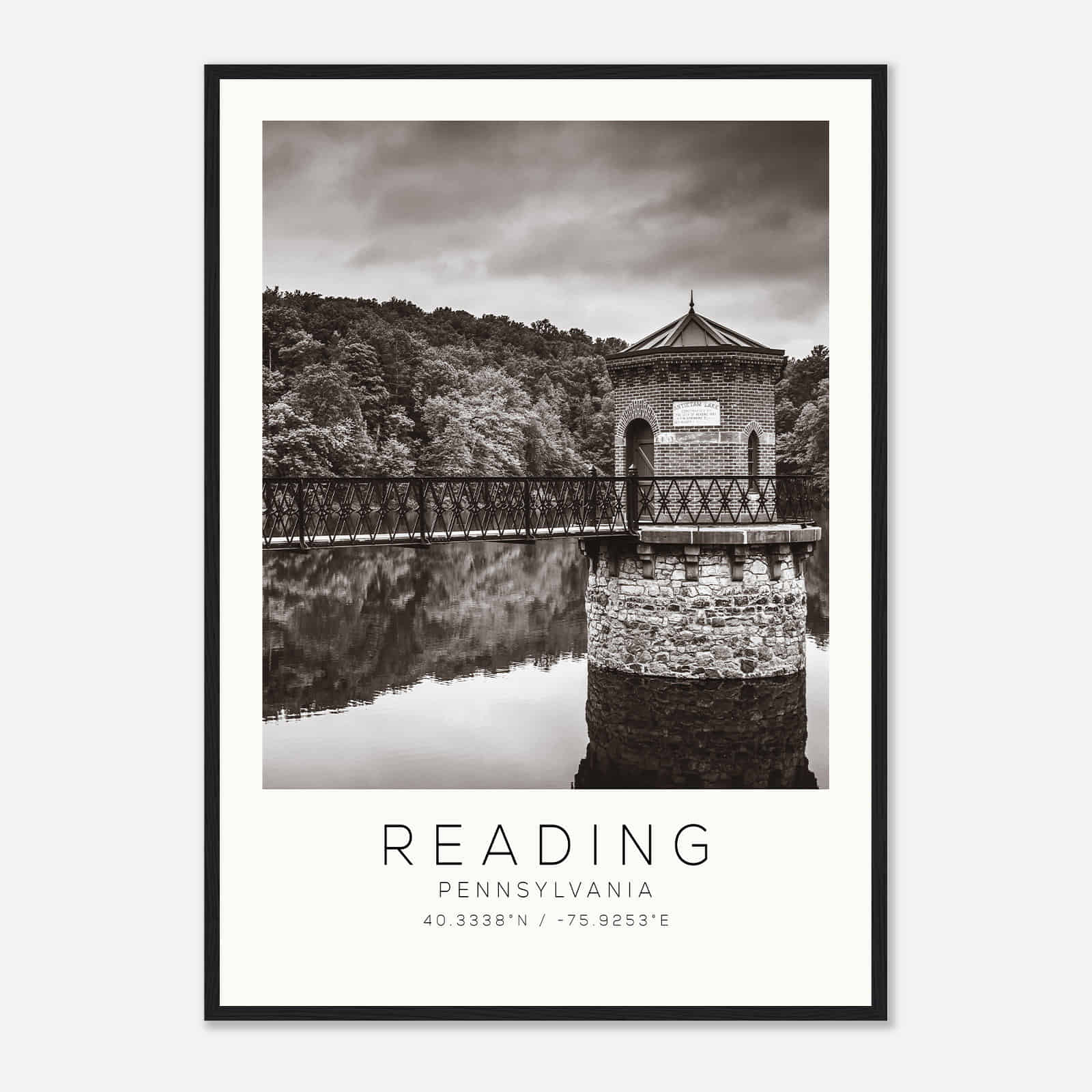 Reading Pennsylvania Photo Travel Poster BW, Reading Travel Print, Minimalist Travel Print DS2 Reading Pennsylvania Photo Travel Poster BW, Reading Travel Print, Minimalist Travel Print DS2