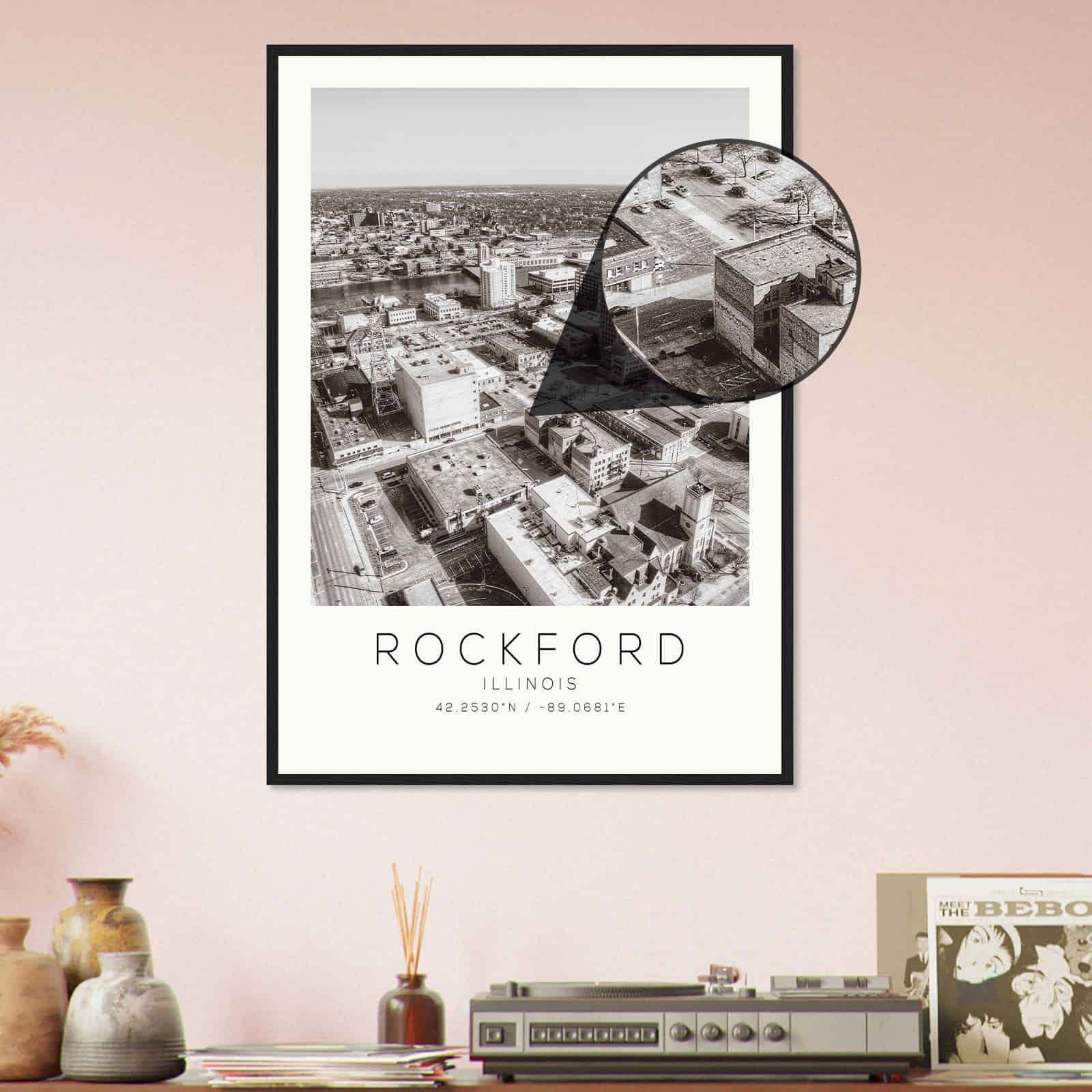 Deerfield Kansas Map Poster, Modern Home Decor Wall Art Print (Copy)