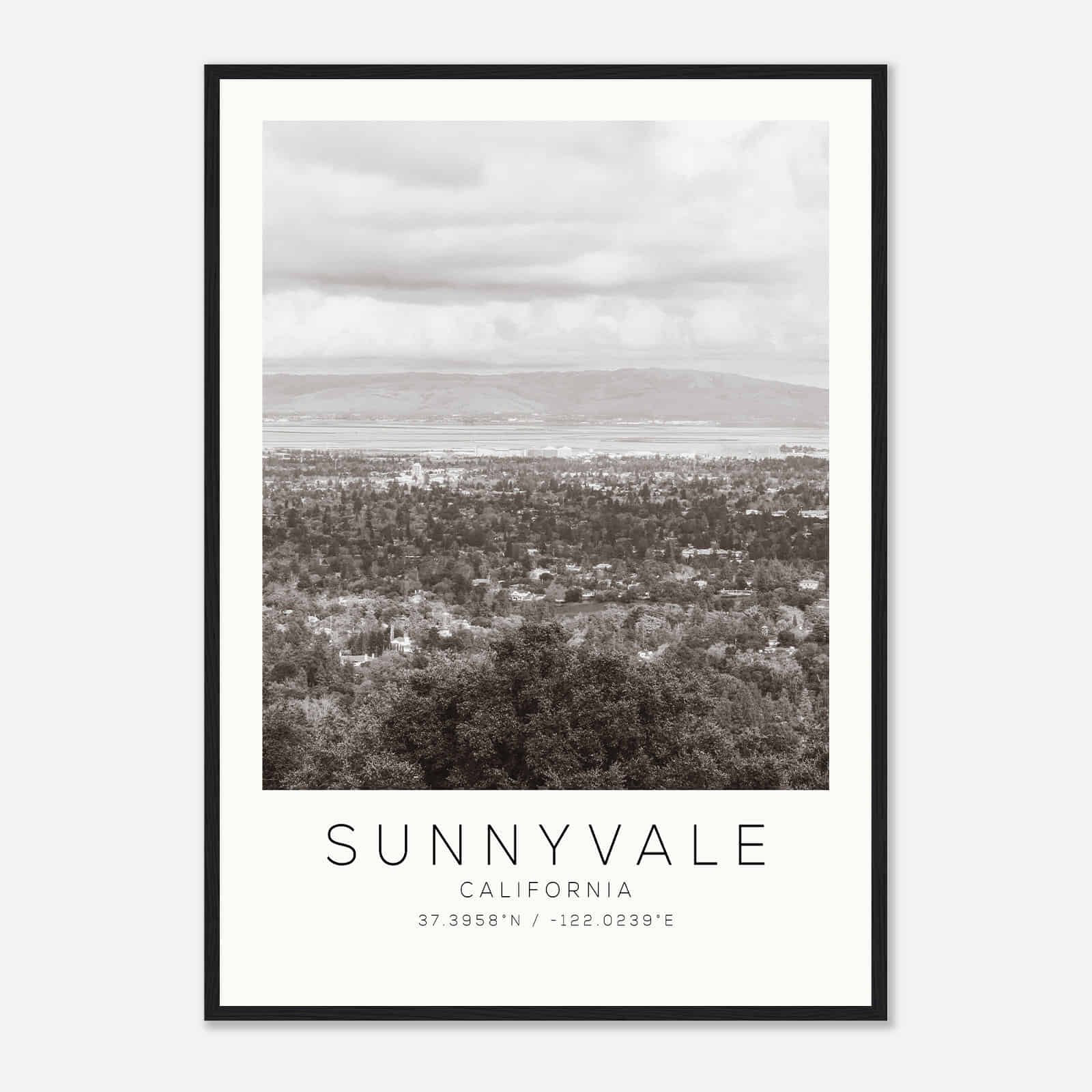 Sunnyvale California Photo Travel Poster BW, Sunnyvale Travel Print, Minimalist Travel Print Sunnyvale California Photo Travel Poster BW, Sunnyvale Travel Print, Minimalist Travel Print