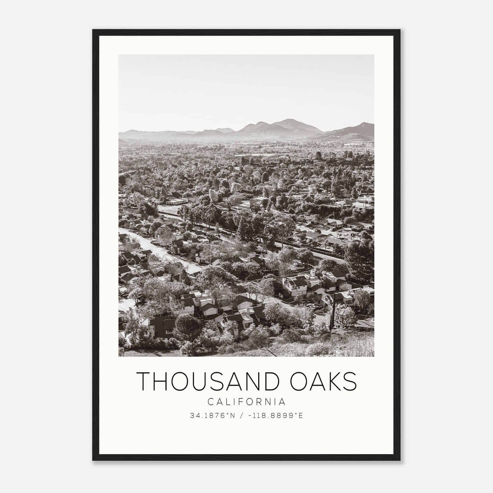 Thousand Oaks California Photo Travel Poster BW, Thousand Oaks Travel Print, Minimalist Travel Print Thousand Oaks California Photo Travel Poster BW, Thousand Oaks Travel Print, Minimalist Travel Print