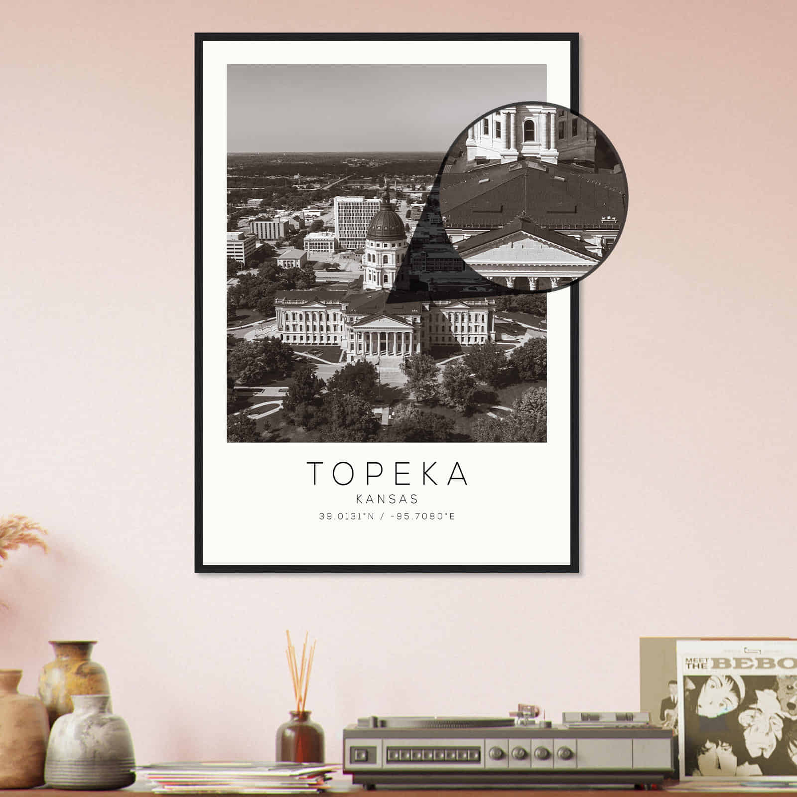 Deerfield Kansas Map Poster, Modern Home Decor Wall Art Print (Copy)