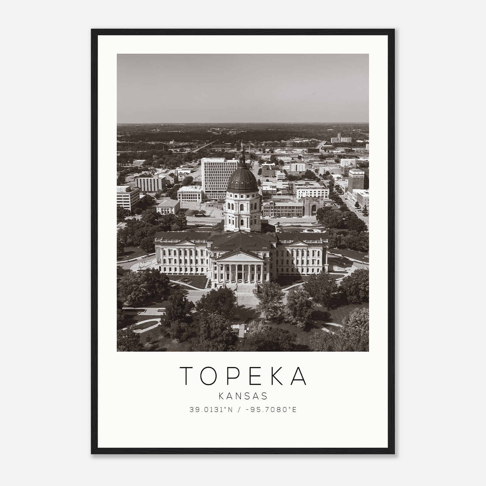 Topeka Kansas Photo Travel Poster BW, Topeka Travel Print, Minimalist Travel Print DS2 Topeka Kansas Photo Travel Poster BW, Topeka Travel Print, Minimalist Travel Print DS2