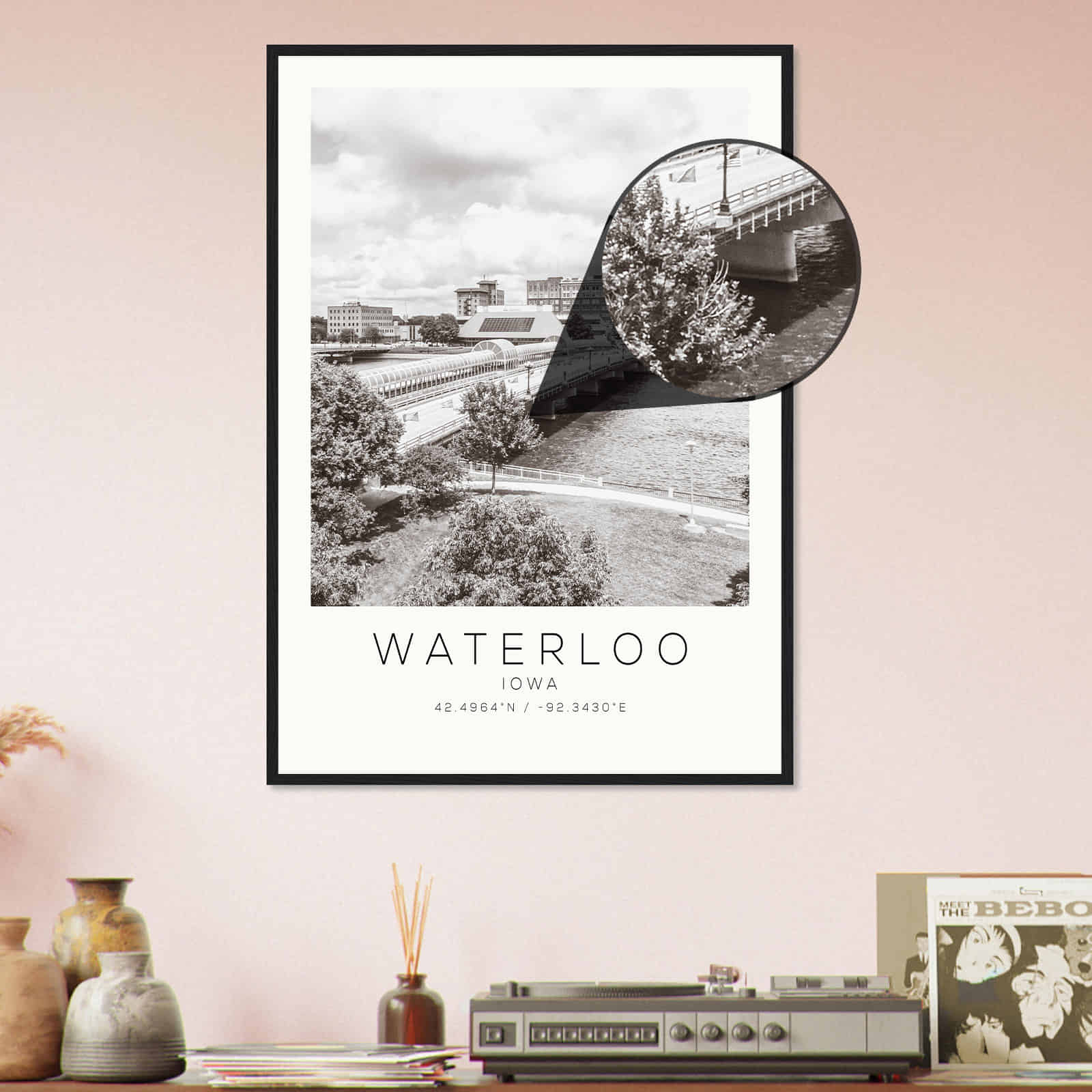 Deerfield Kansas Map Poster, Modern Home Decor Wall Art Print (Copy)