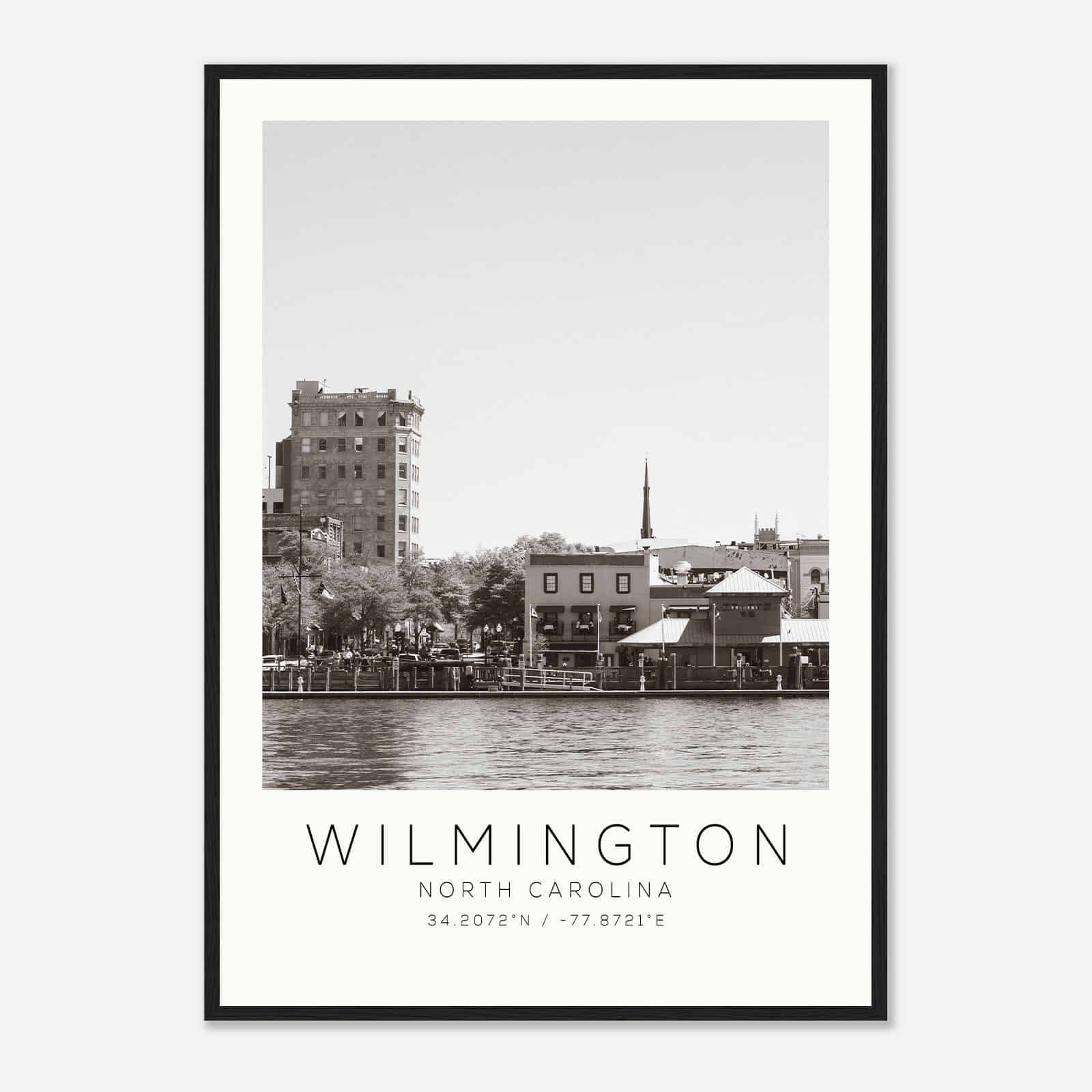 Wilmington North Carolina Photo Travel Poster BW, Wilmington Travel Print, Minimalist Travel Print Wilmington North Carolina Photo Travel Poster BW, Wilmington Travel Print, Minimalist Travel Print