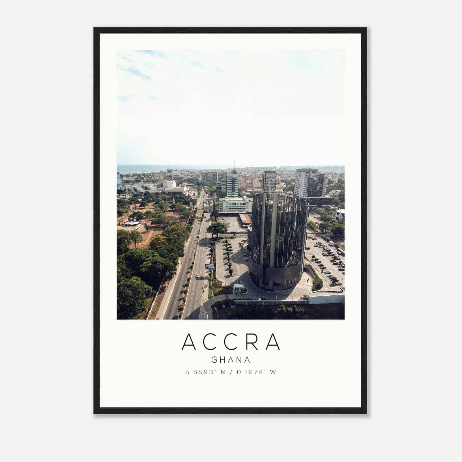 Accra Ghana Travel Photo Poster, Accra Travel Print, Minimalist Travel Poster Print