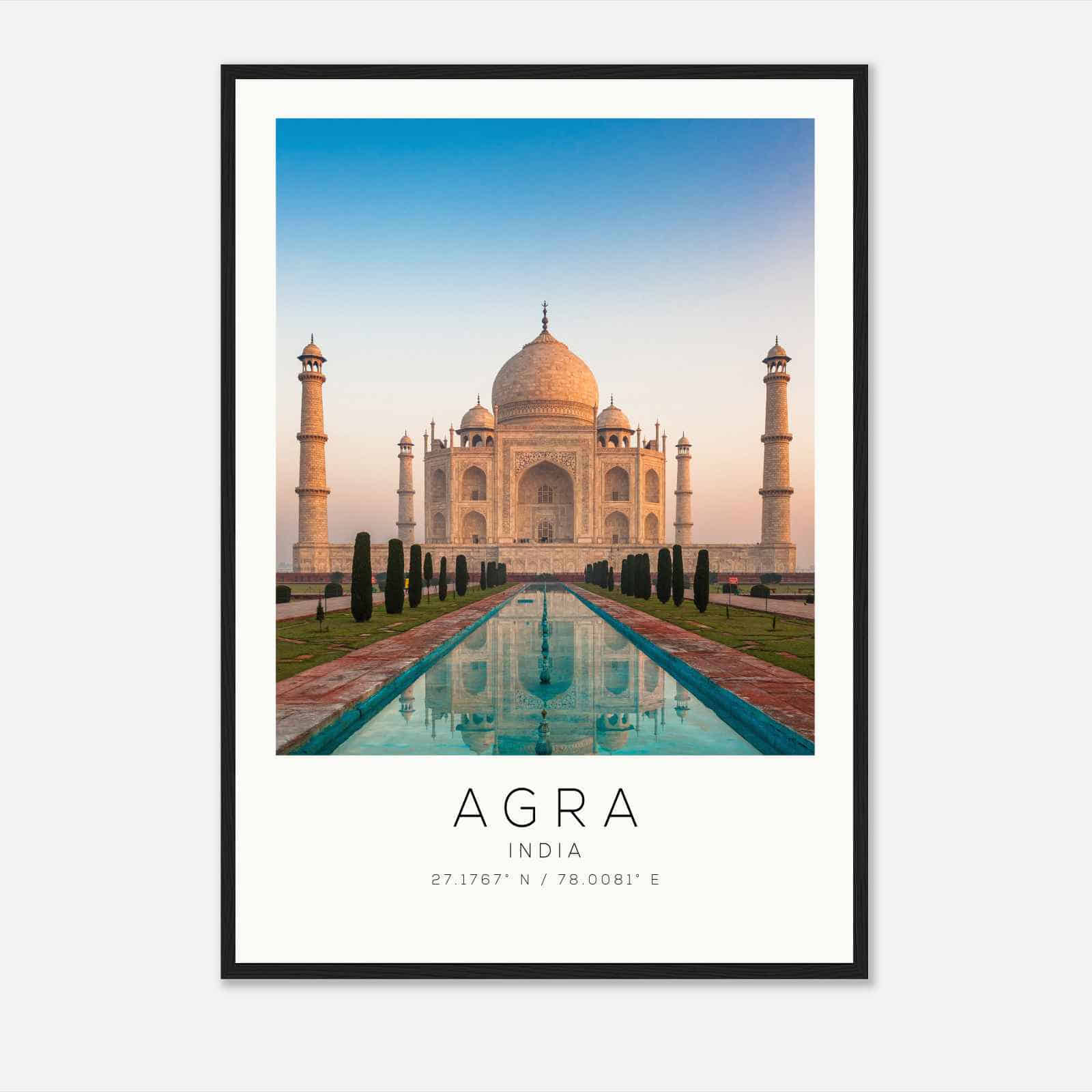 Agra India Travel Photo Poster, Agra Travel Print, Minimalist Travel Poster Print