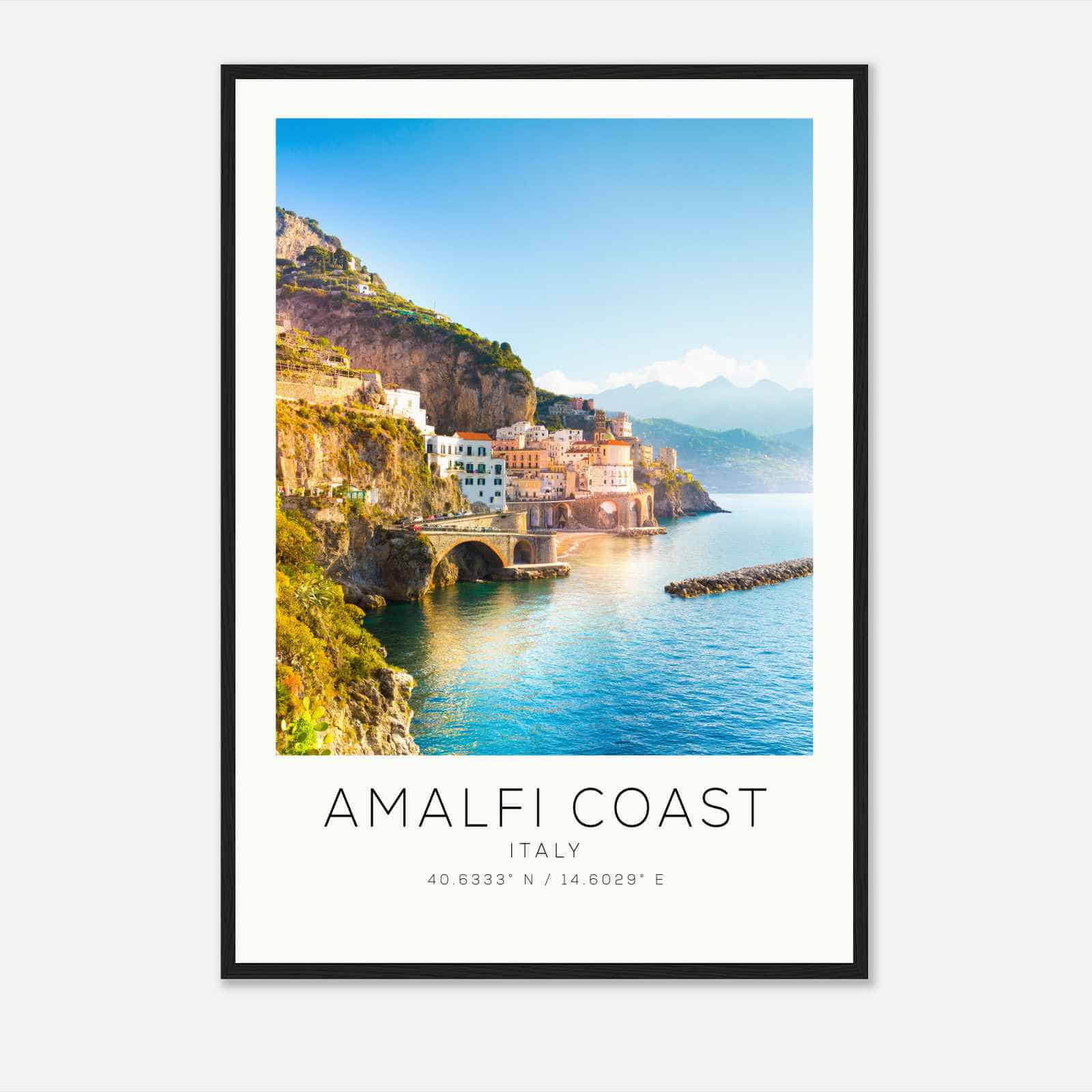 Amalfi Coast Italy Travel Photo Poster, Amalfi Coast Travel Print, Minimalist Travel Poster Print DS2