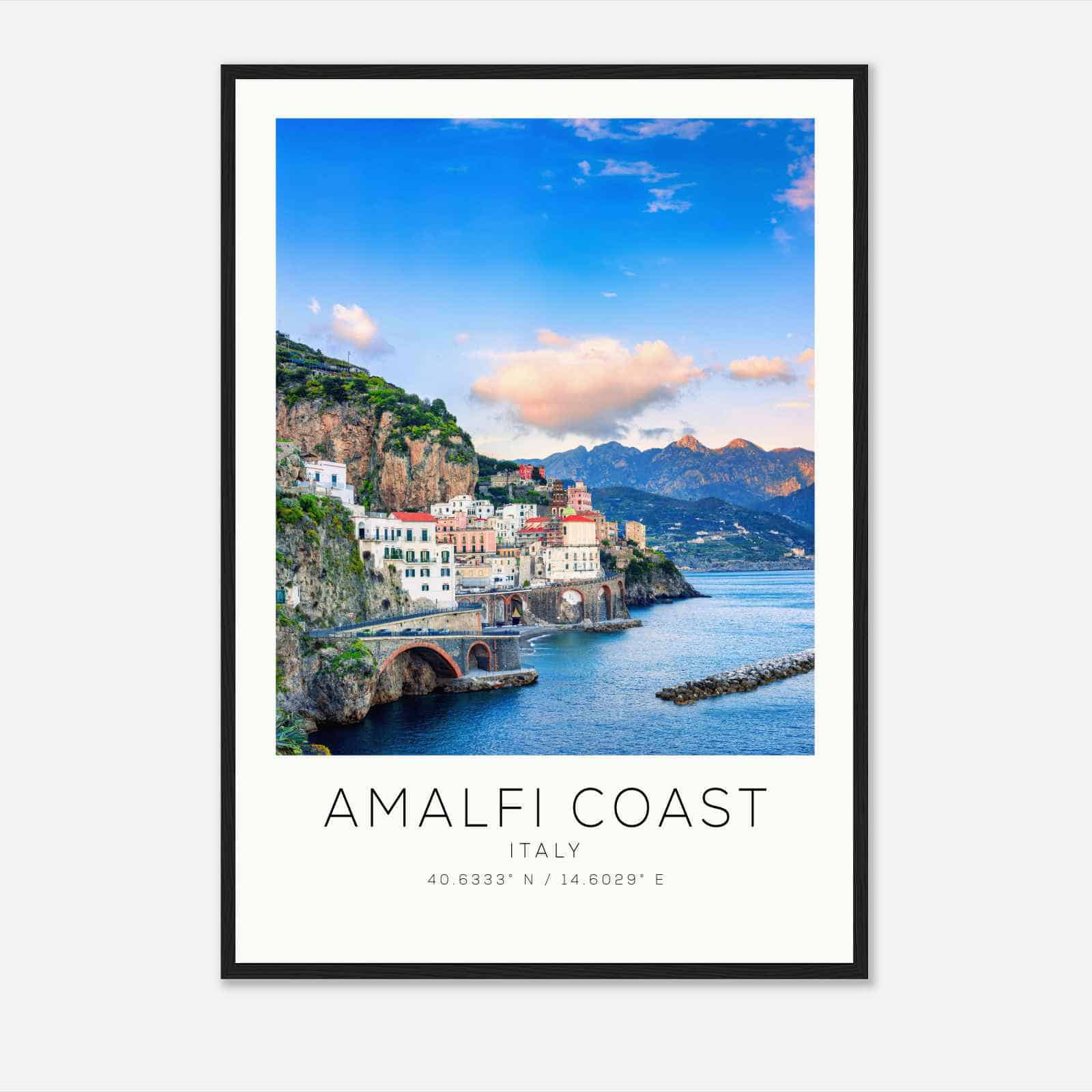 Amalfi Coast Italy Travel Photo Poster, Amalfi Coast Travel Print, Minimalist Travel Poster Print