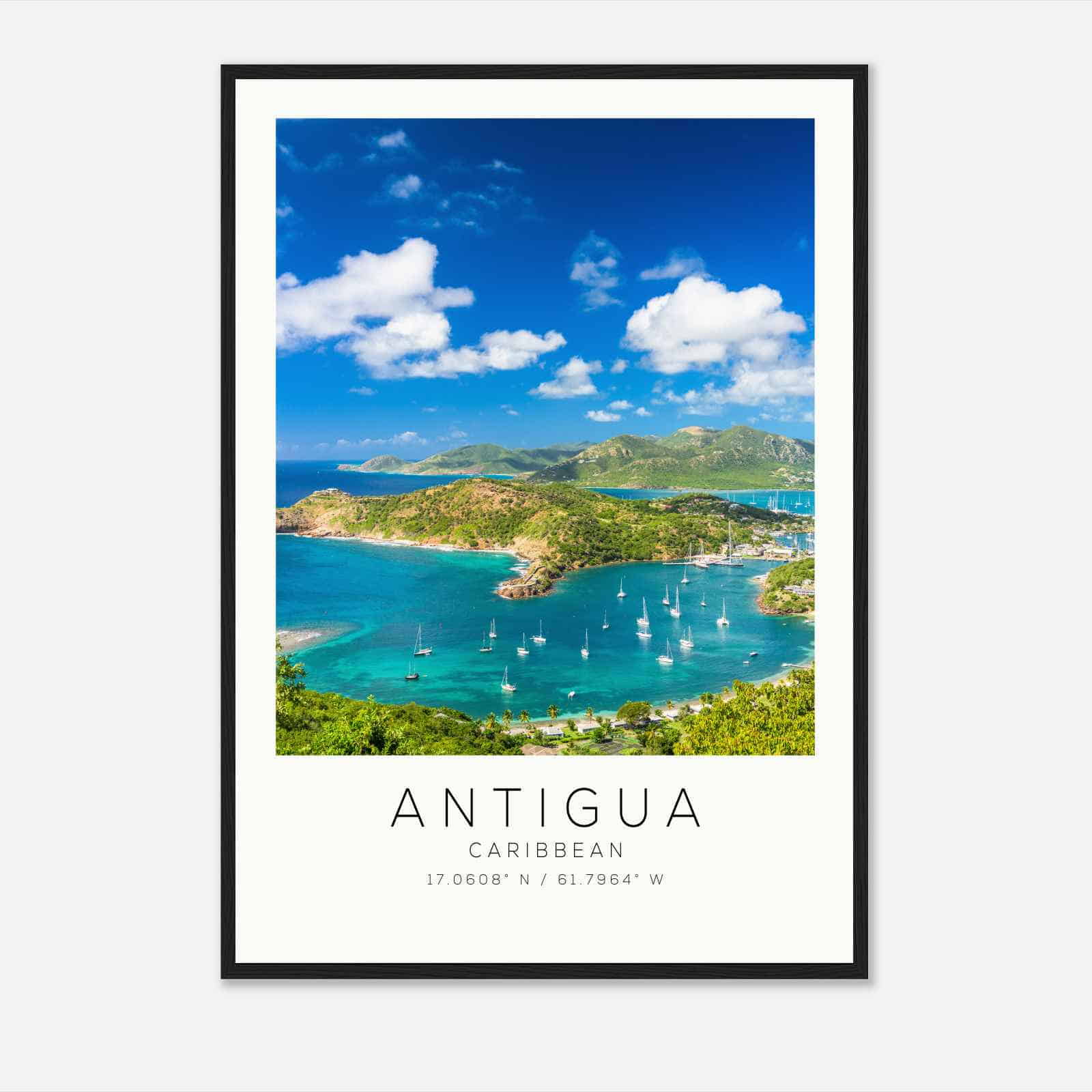 Antigua Caribbean Travel Photo Poster, Antigua Travel Print, Minimalist Travel Poster Print