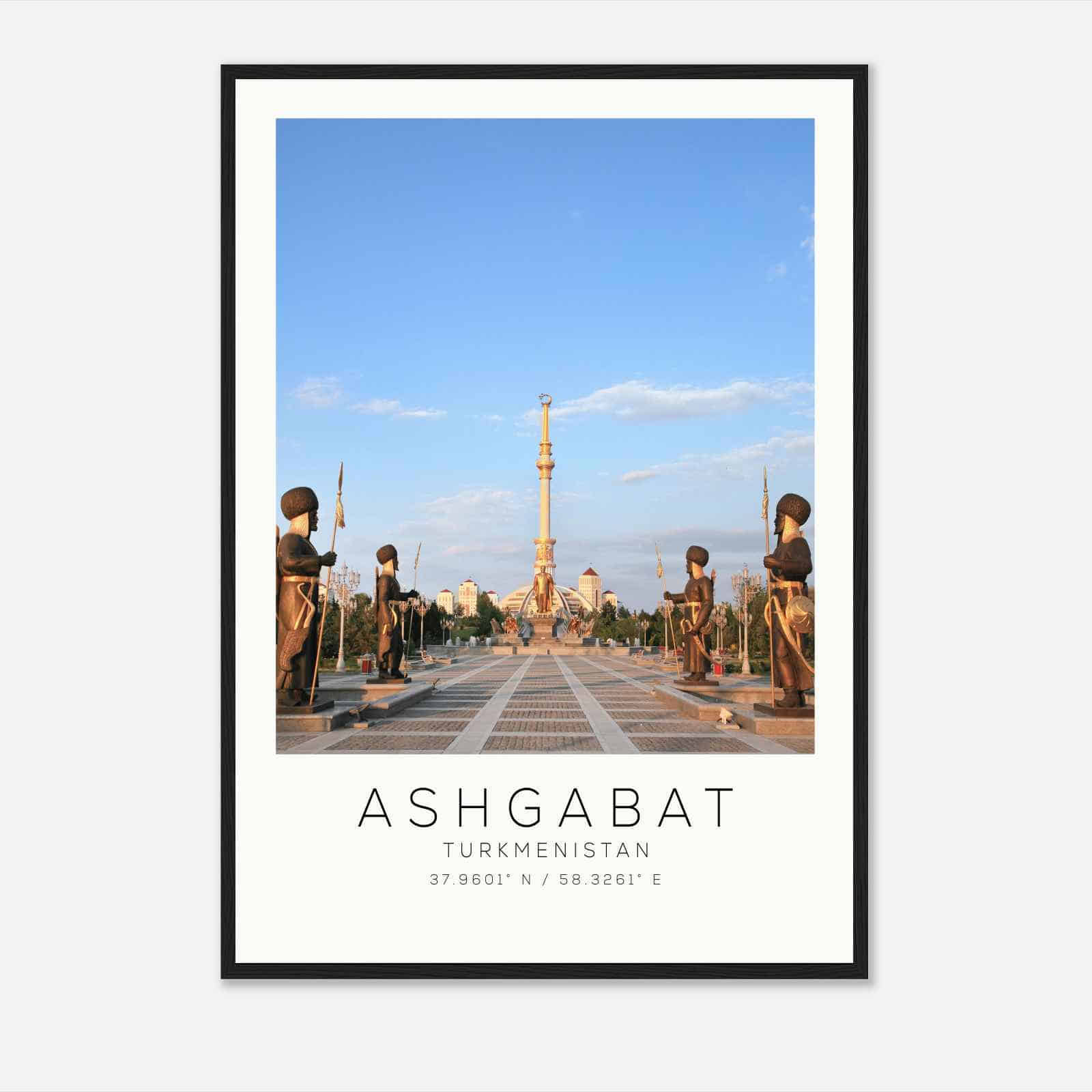 Ashgabat Turkmenistan Travel Photo Poster, Ashgabat Travel Print, Minimalist Travel Poster Print